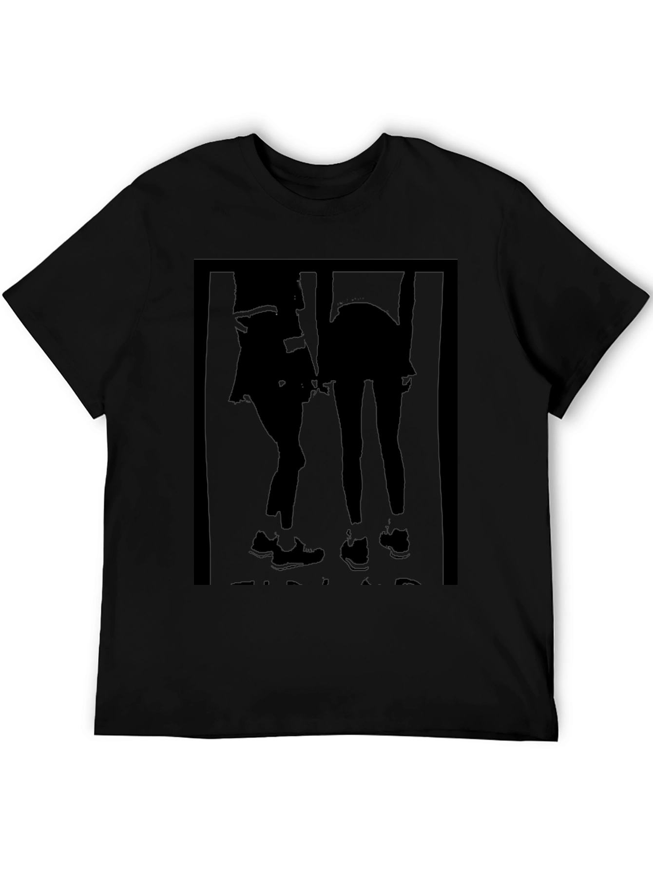 Silhouette Couple Graphic Black T-Shirt