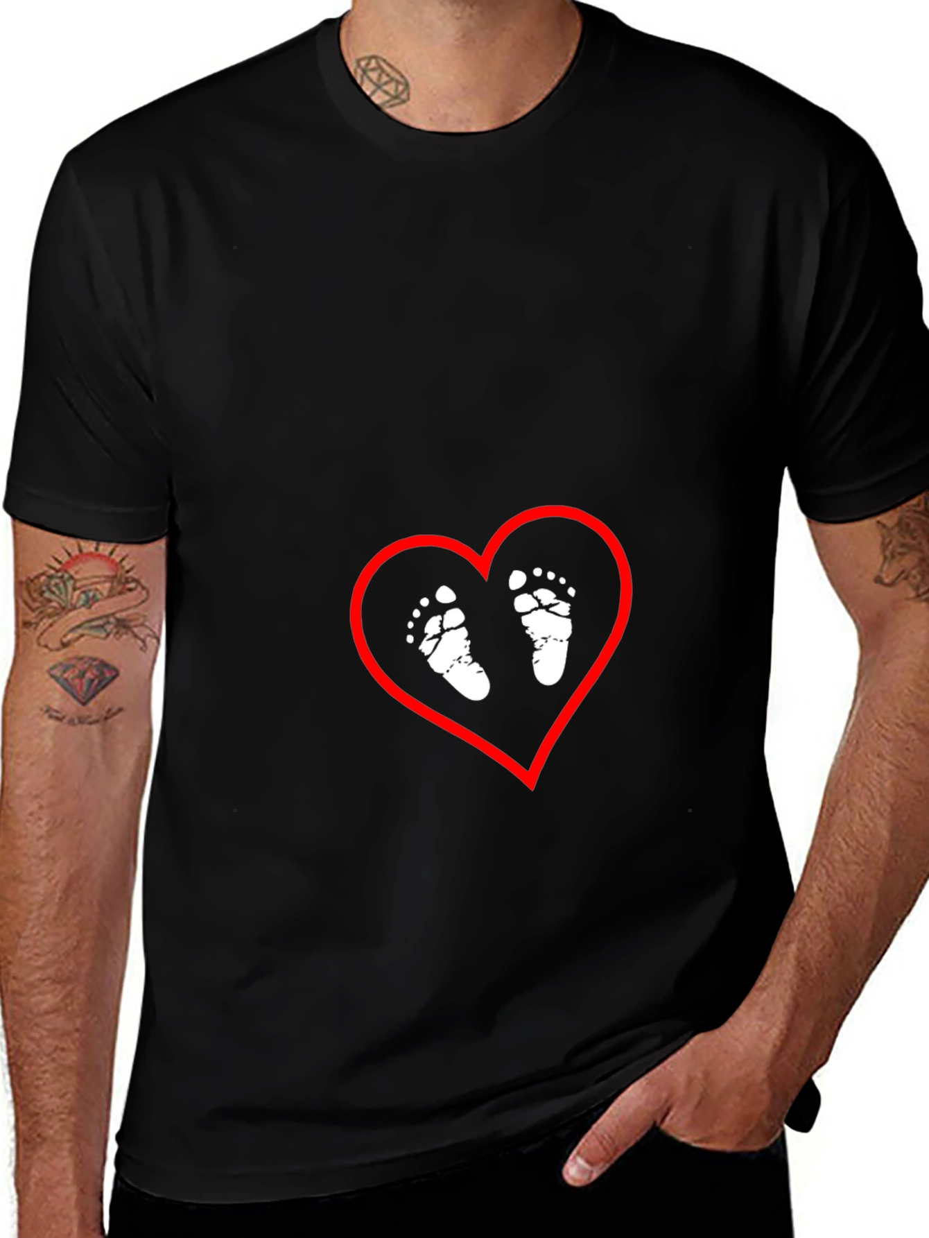 Baby Feet Heart Graphic Tee