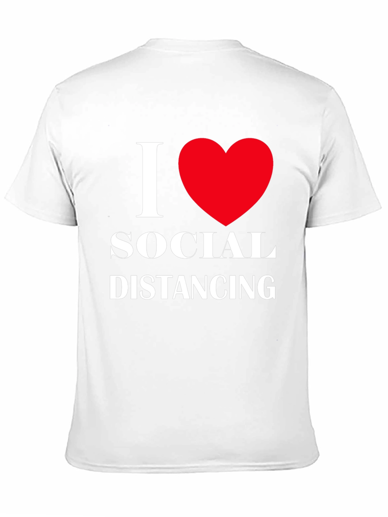 I Love Social Distancing T-Shirt Black Cotton