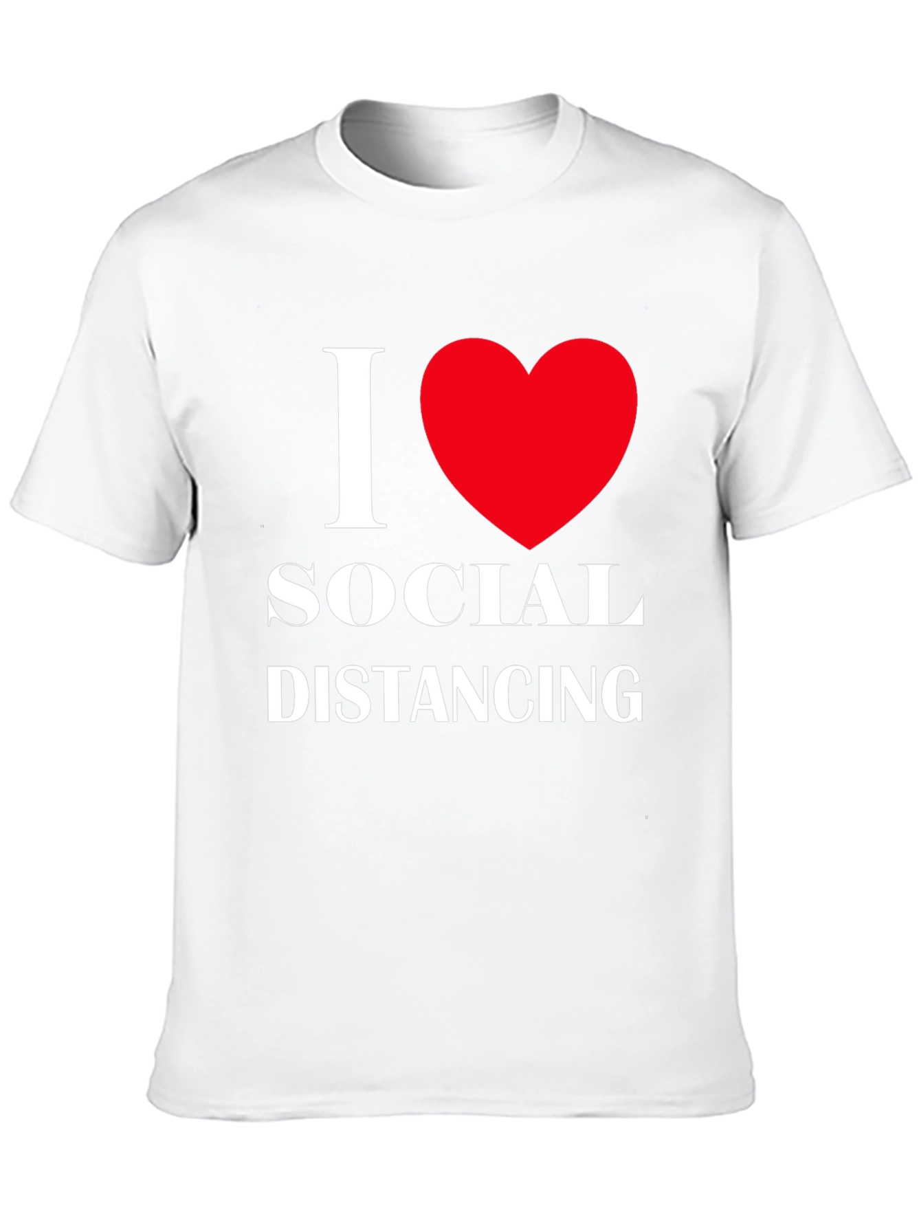 I Love Social Distancing T-Shirt Black Cotton