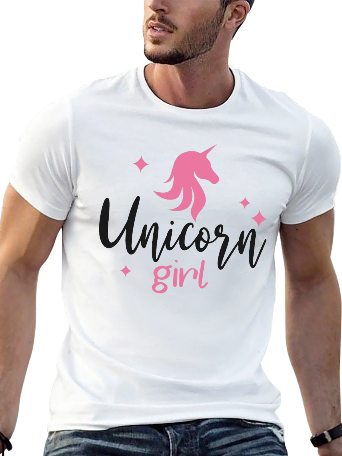 Unicorn Girl Black T-Shirt