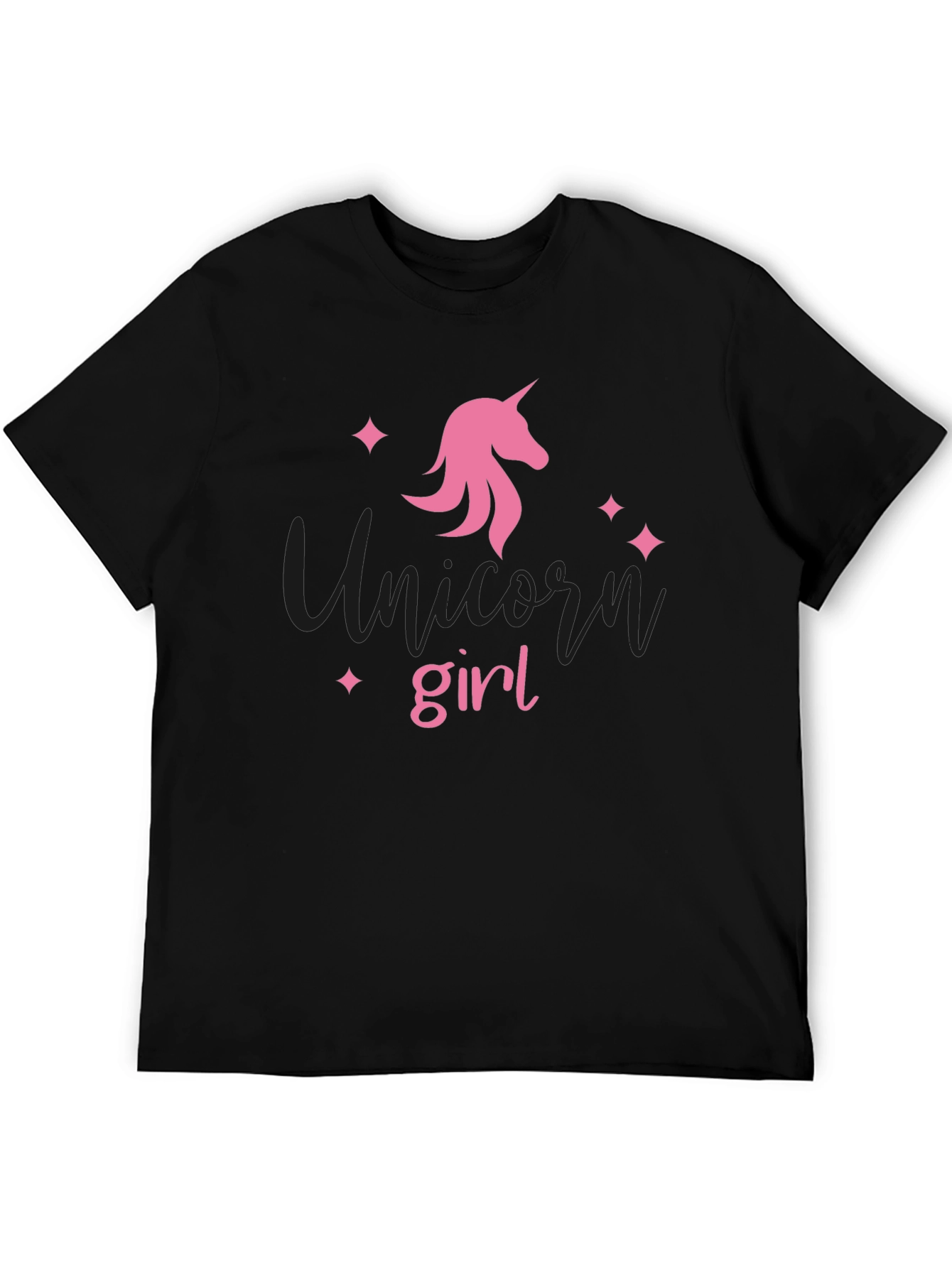 Unicorn Girl Black T-Shirt