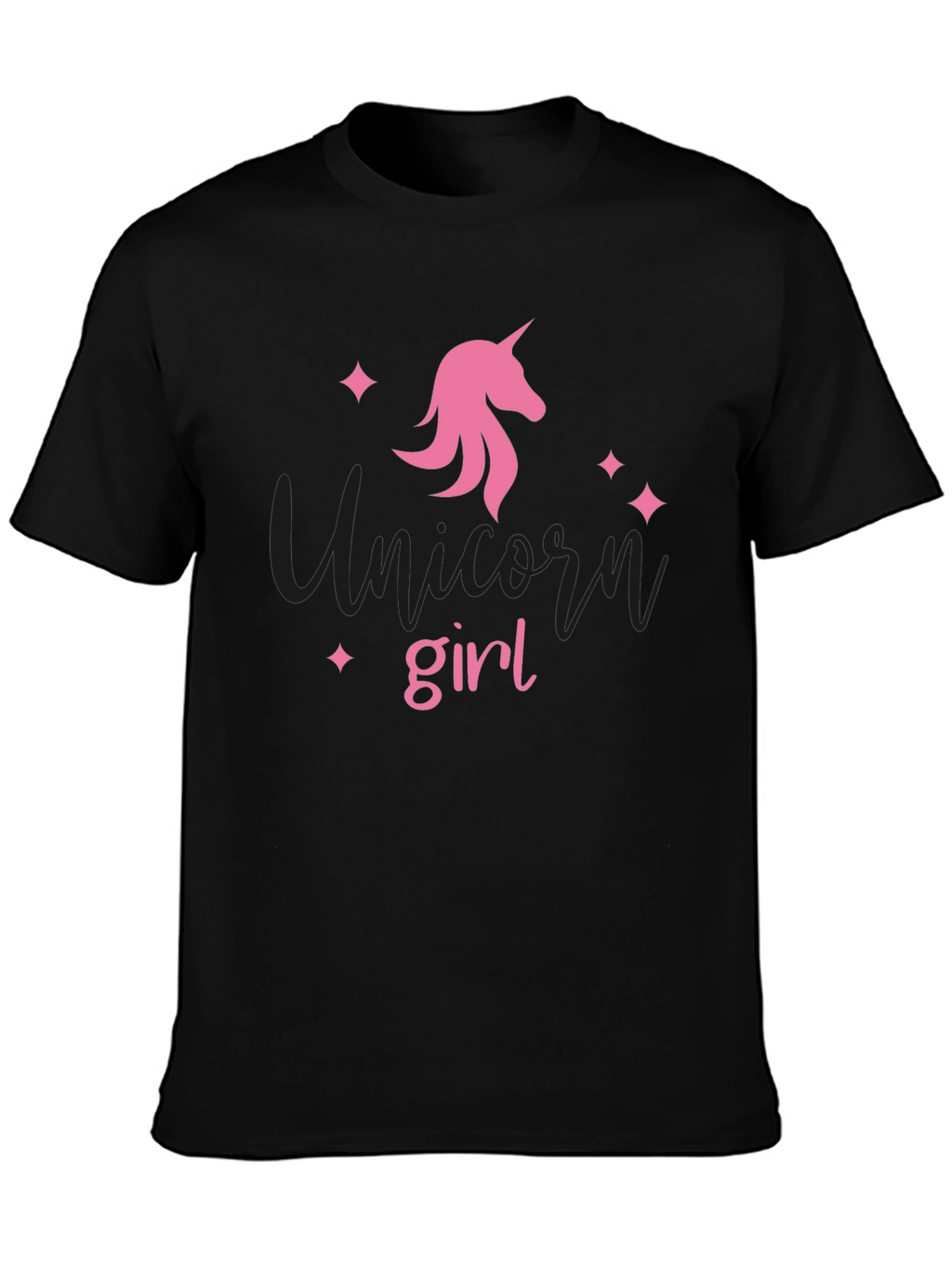Unicorn Girl Black T-Shirt