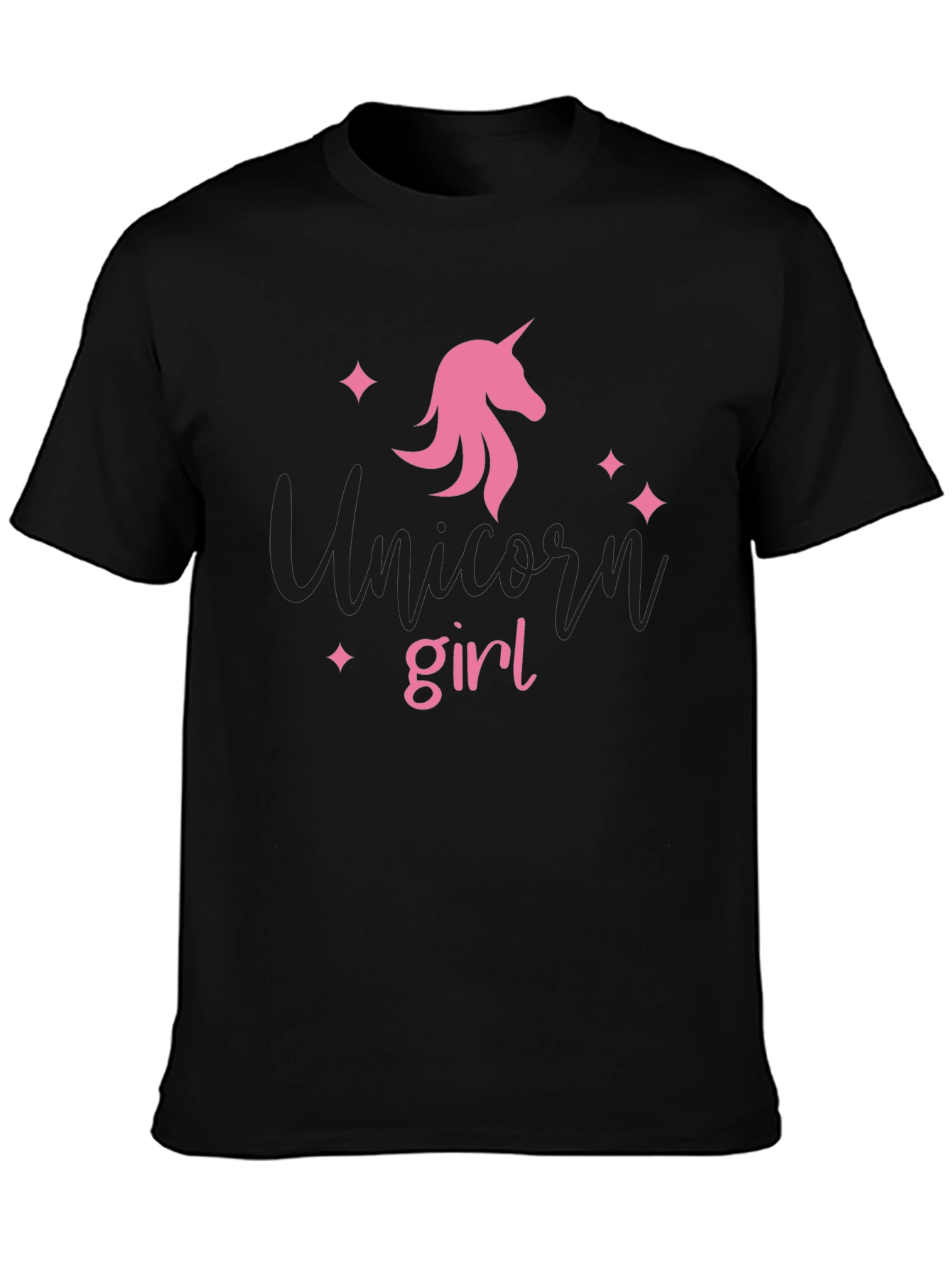 Unicorn Girl Black T-Shirt