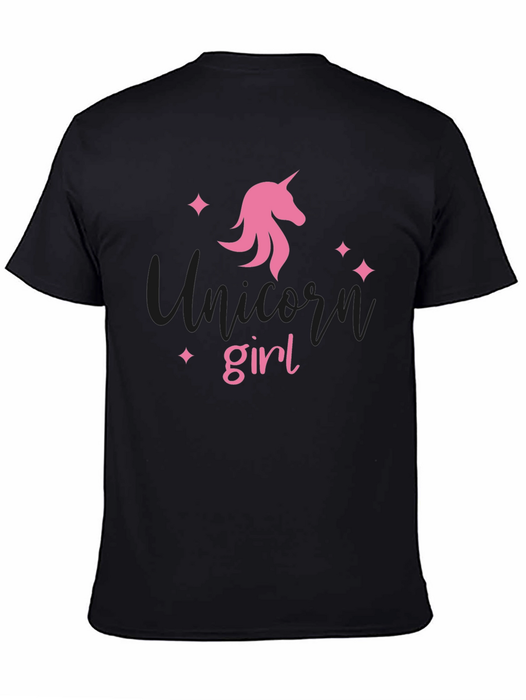 Unicorn Girl Black T-Shirt