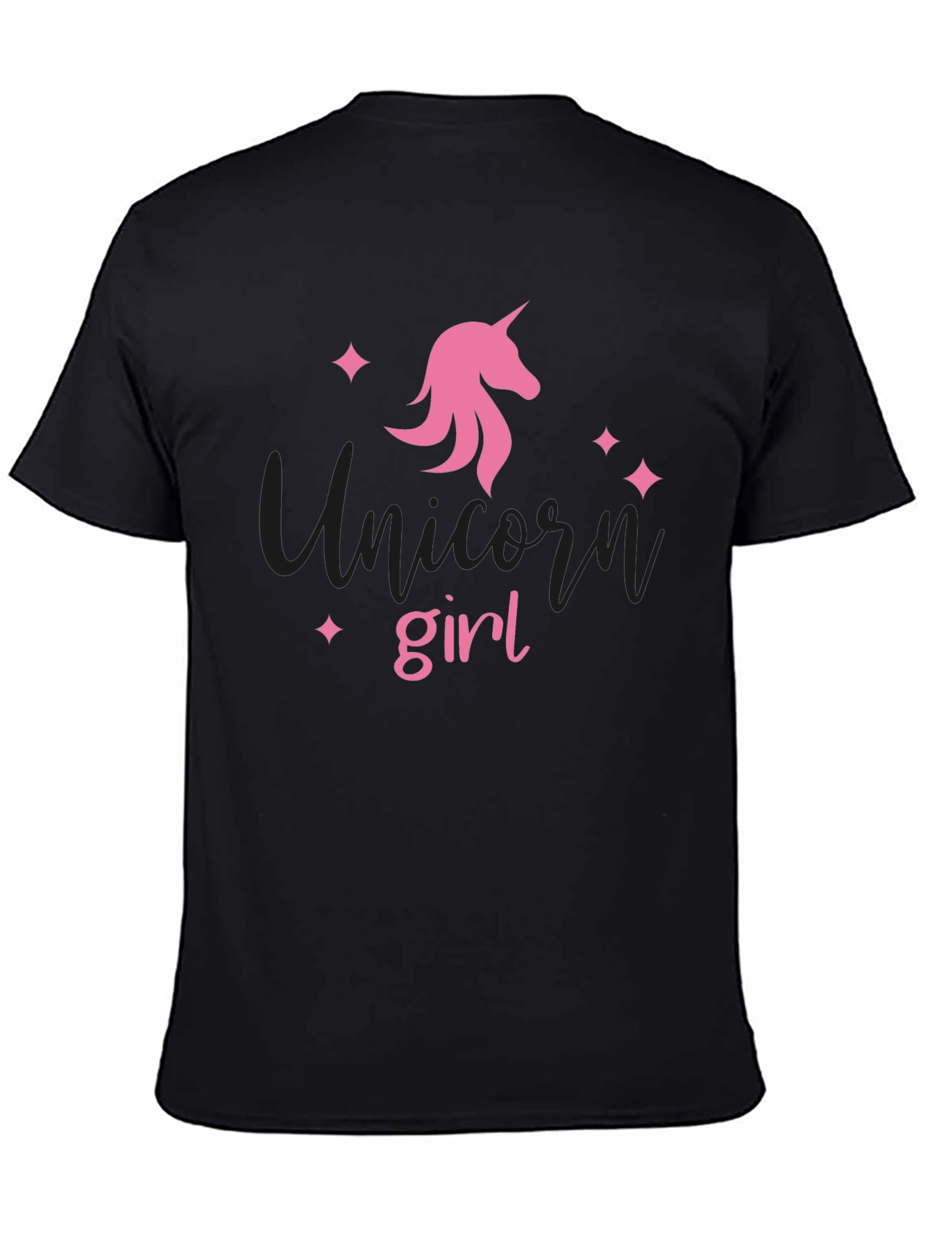 Unicorn Girl Black T-Shirt