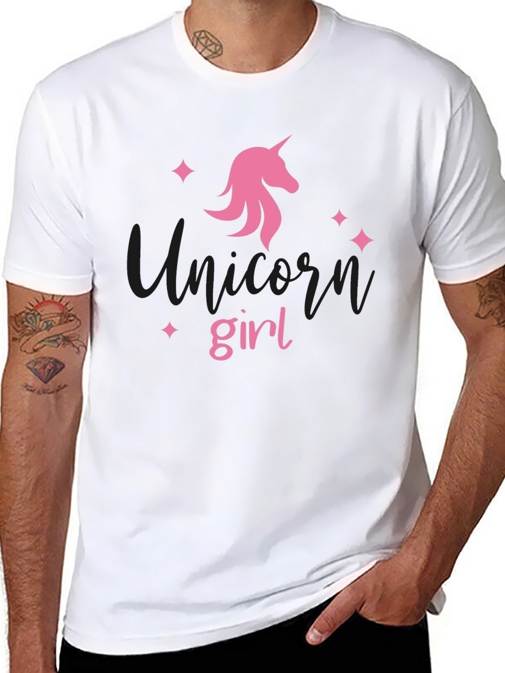 Unicorn Girl Black T-Shirt