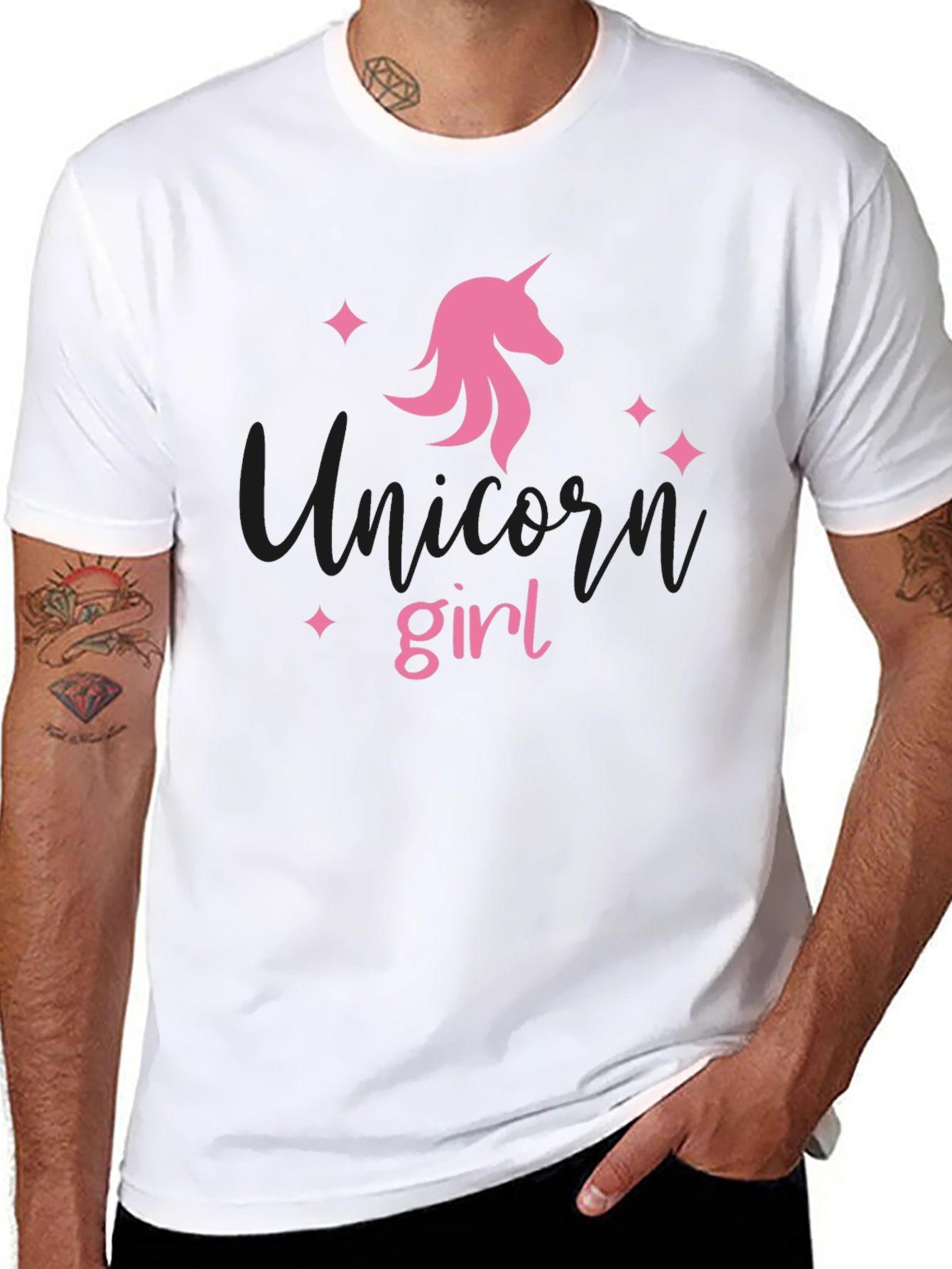 Unicorn Girl Black T-Shirt