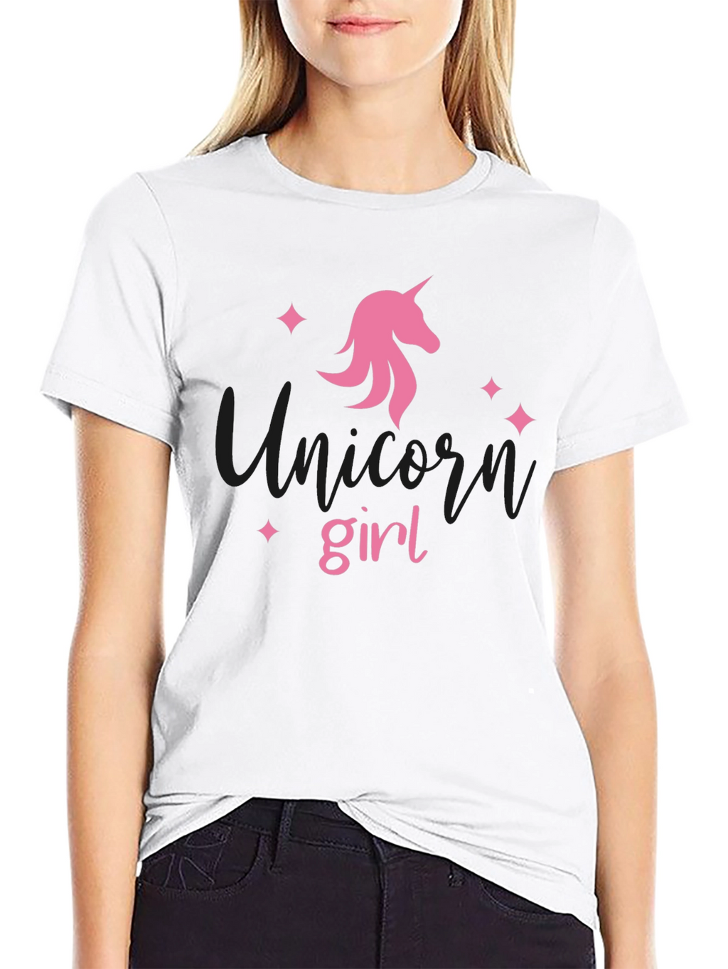 Unicorn Girl Black T-Shirt