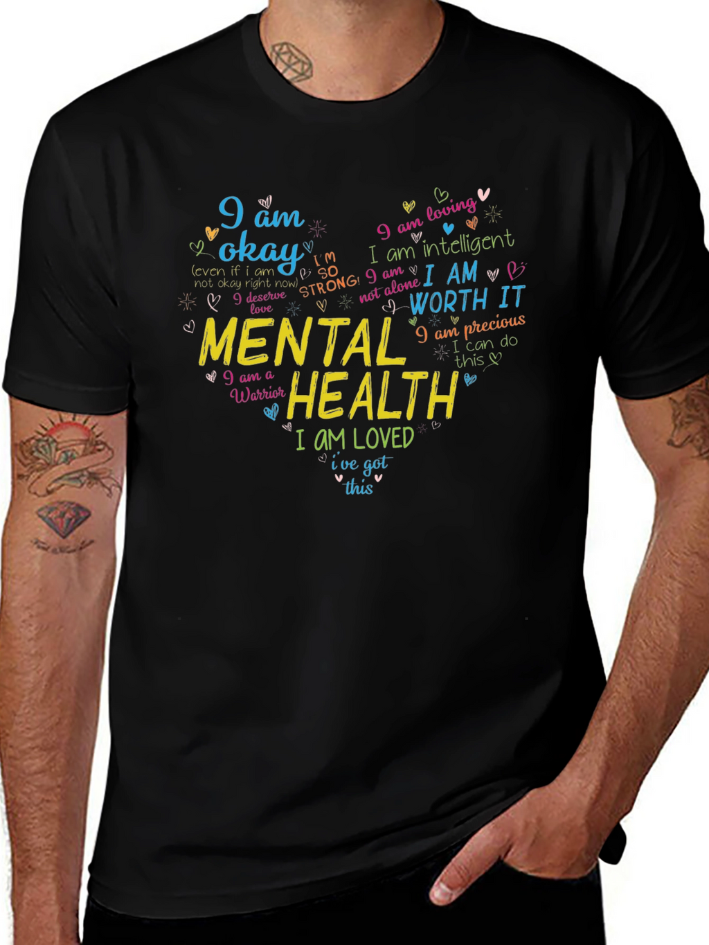 Mental Health Awareness Graphic Tee - I Am Enough