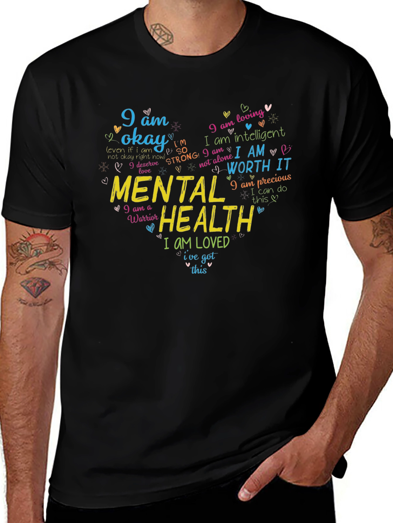 Mental Health Awareness Graphic Tee - I Am Enough