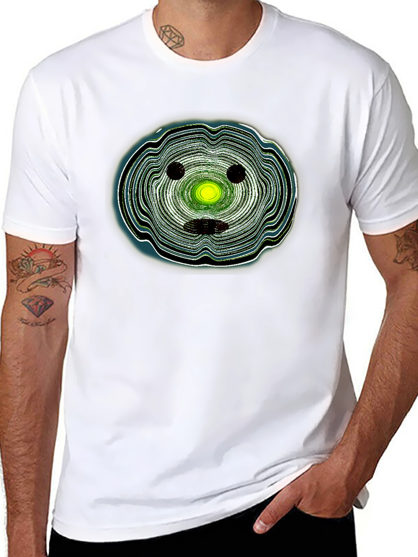 Abstract Face Graphic Black T-Shirt