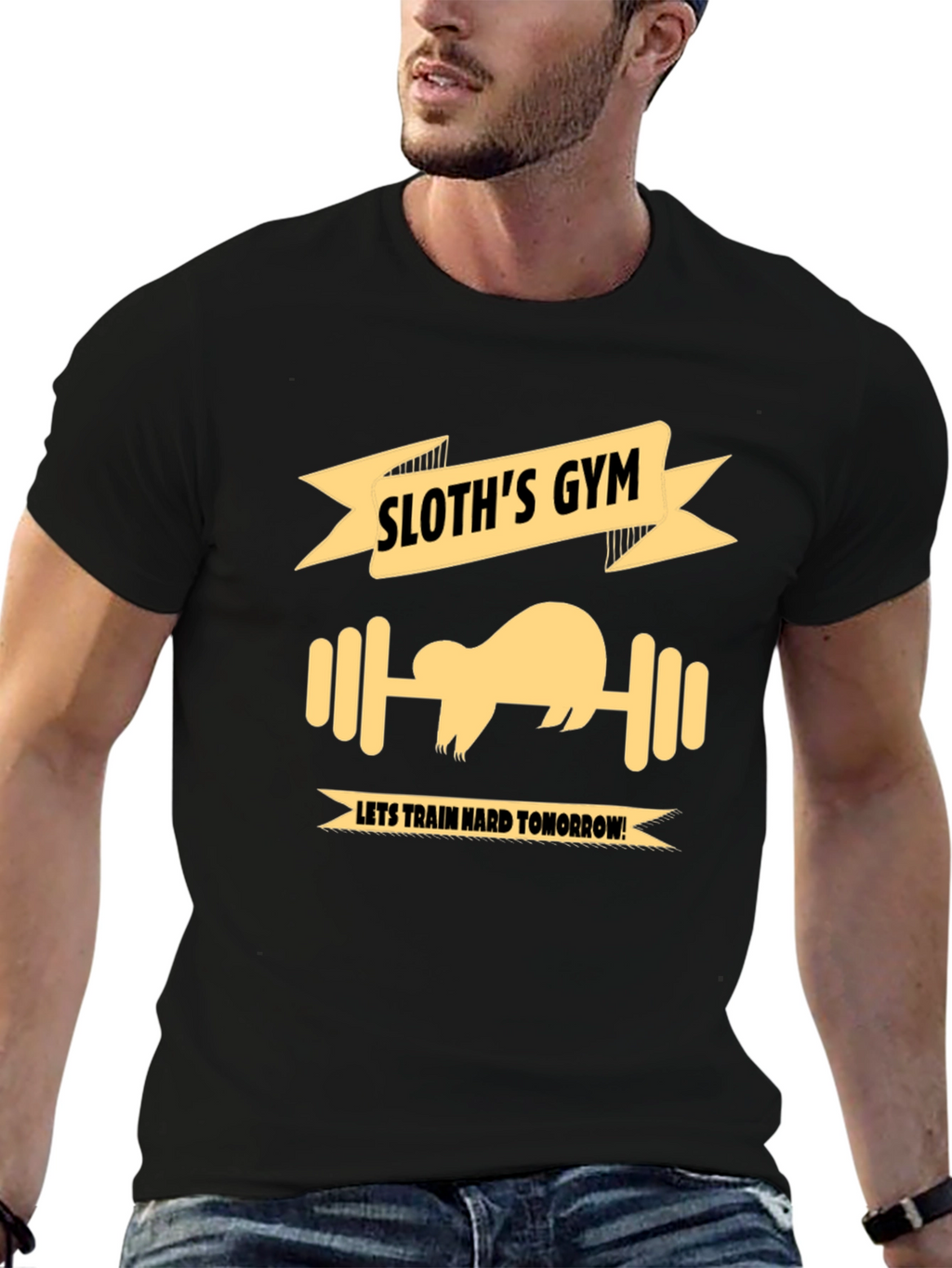 Sloths Gym Black T-Shirt
