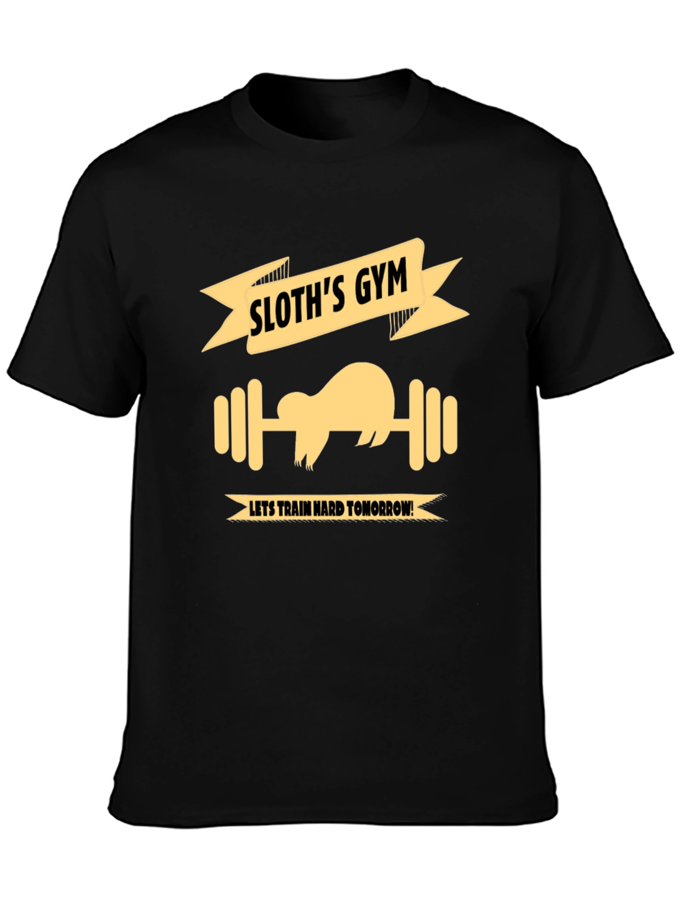 Sloths Gym Black T-Shirt