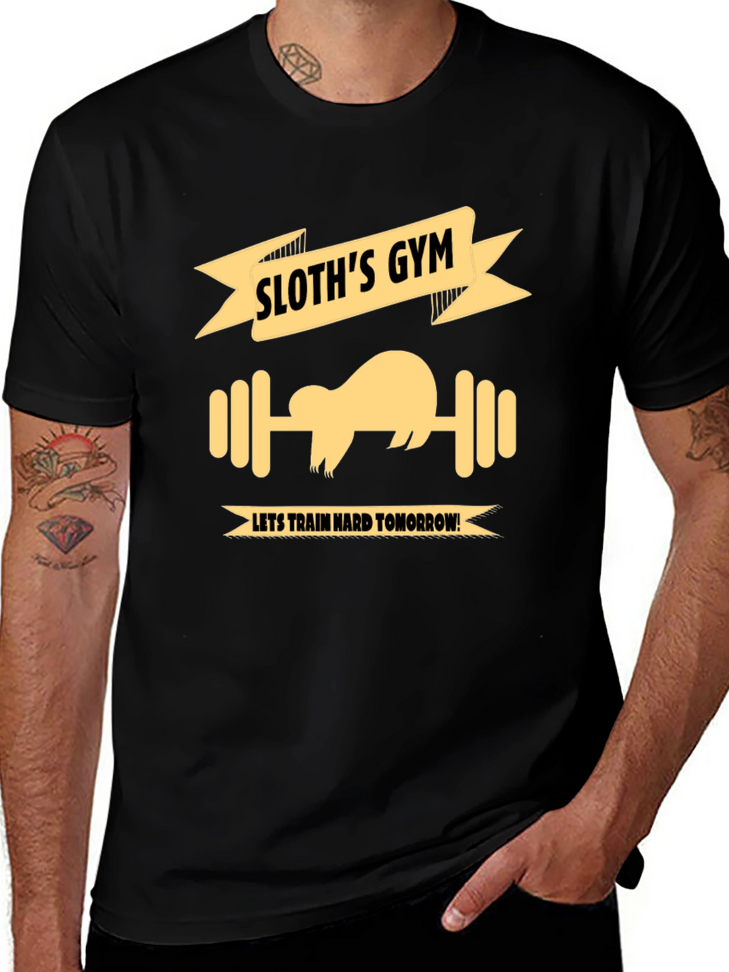 Sloths Gym Black T-Shirt