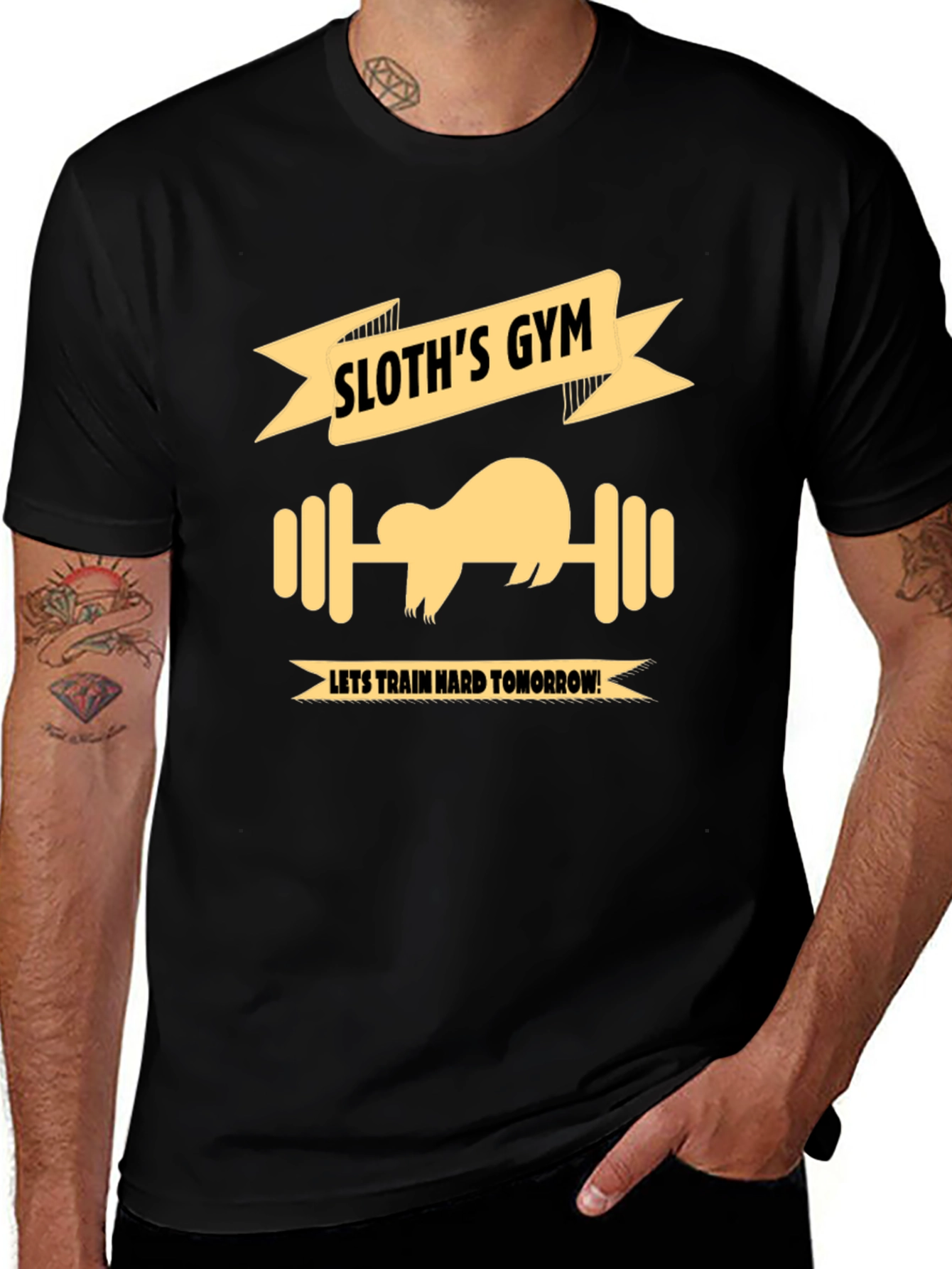 Sloths Gym Black T-Shirt