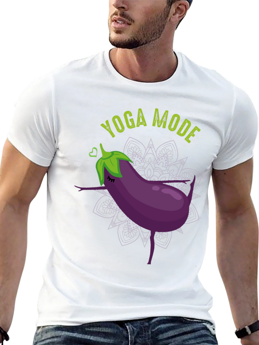 Yoga Mode Eggplant Graphic Tee