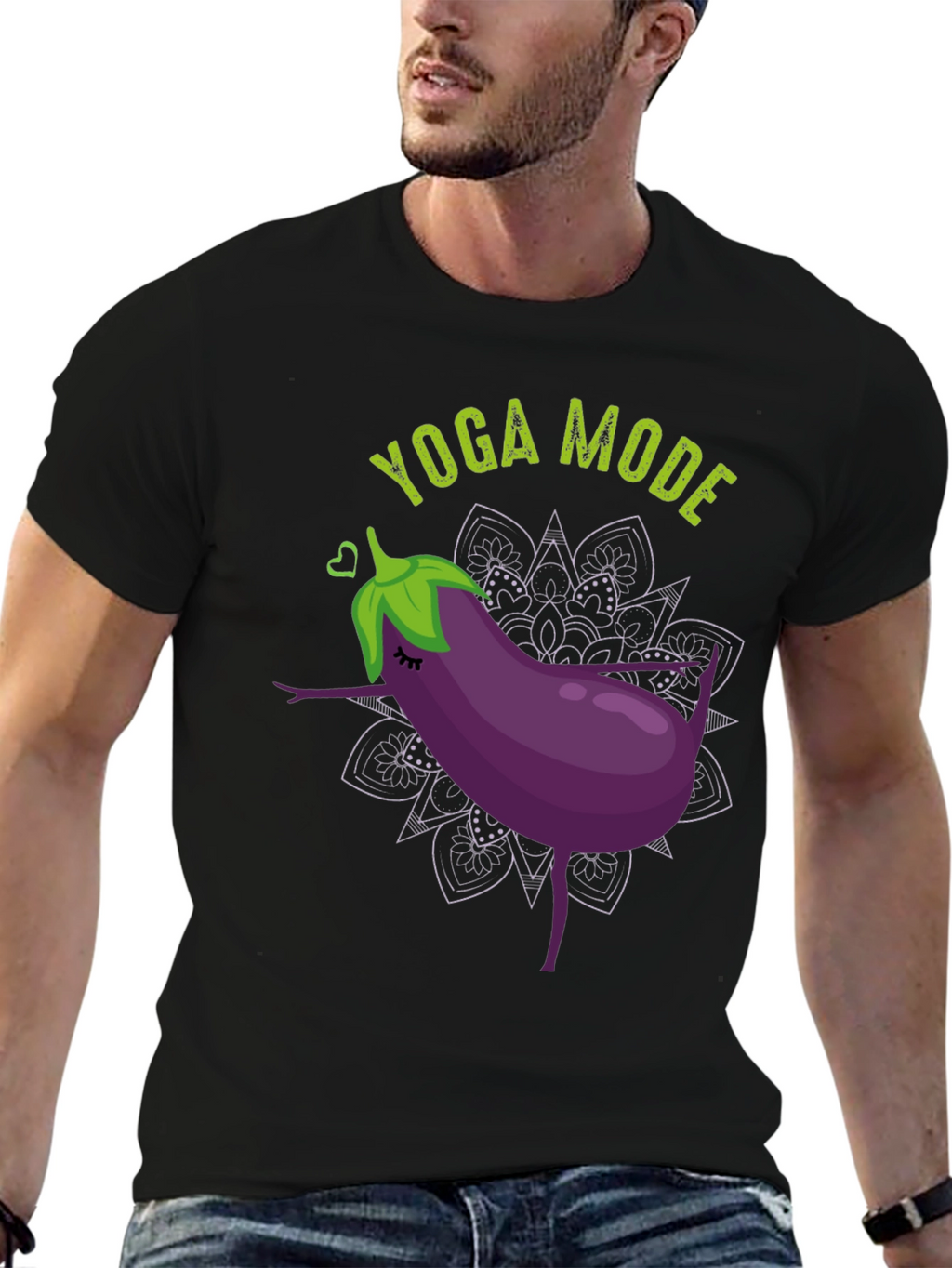 Yoga Mode Eggplant Graphic Tee