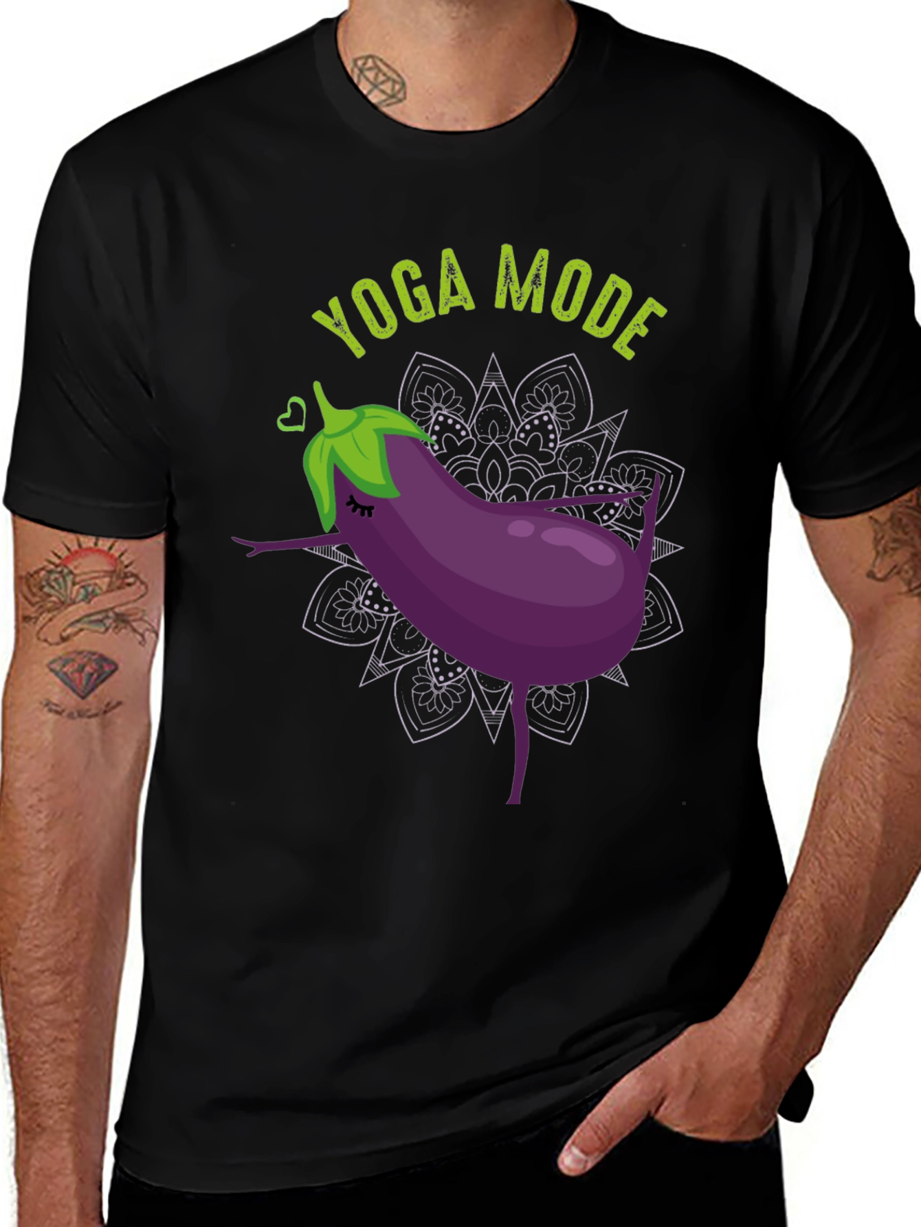 Yoga Mode Eggplant Graphic Tee