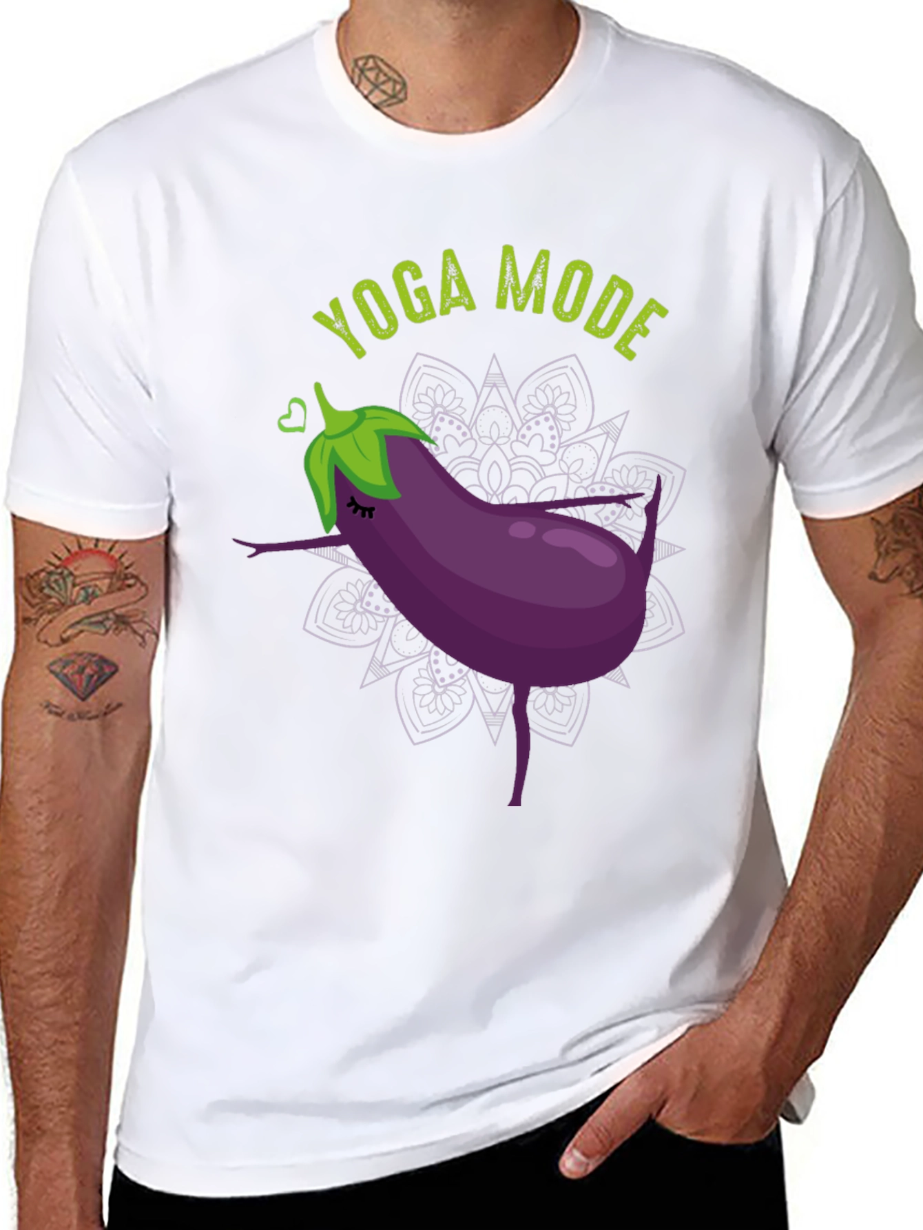 Yoga Mode Eggplant Graphic Tee