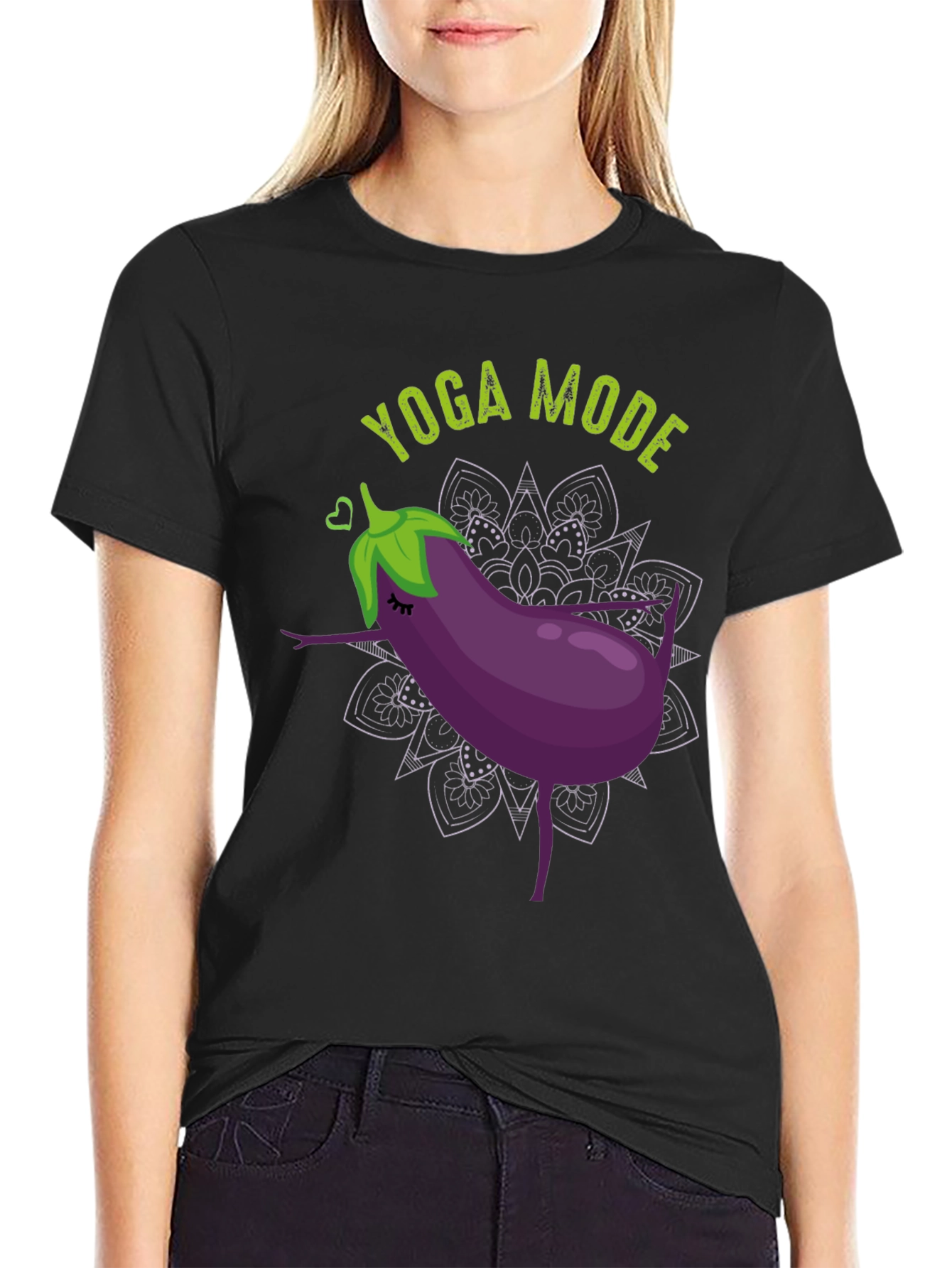 Yoga Mode Eggplant Graphic Tee