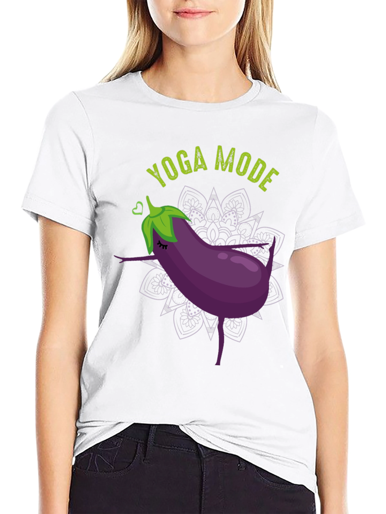 Yoga Mode Eggplant Graphic Tee