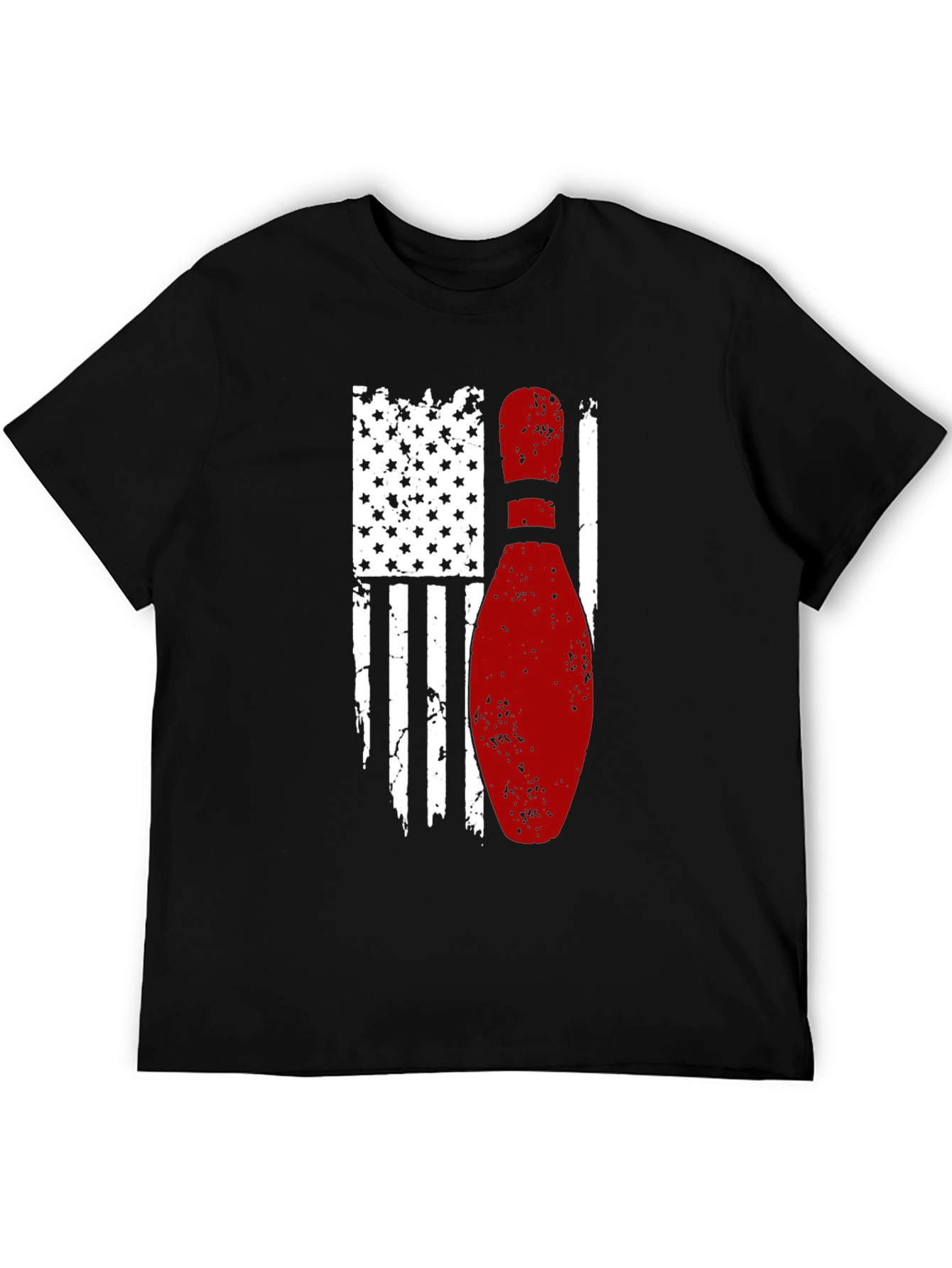 Bowling American Flag Graphic T-Shirt