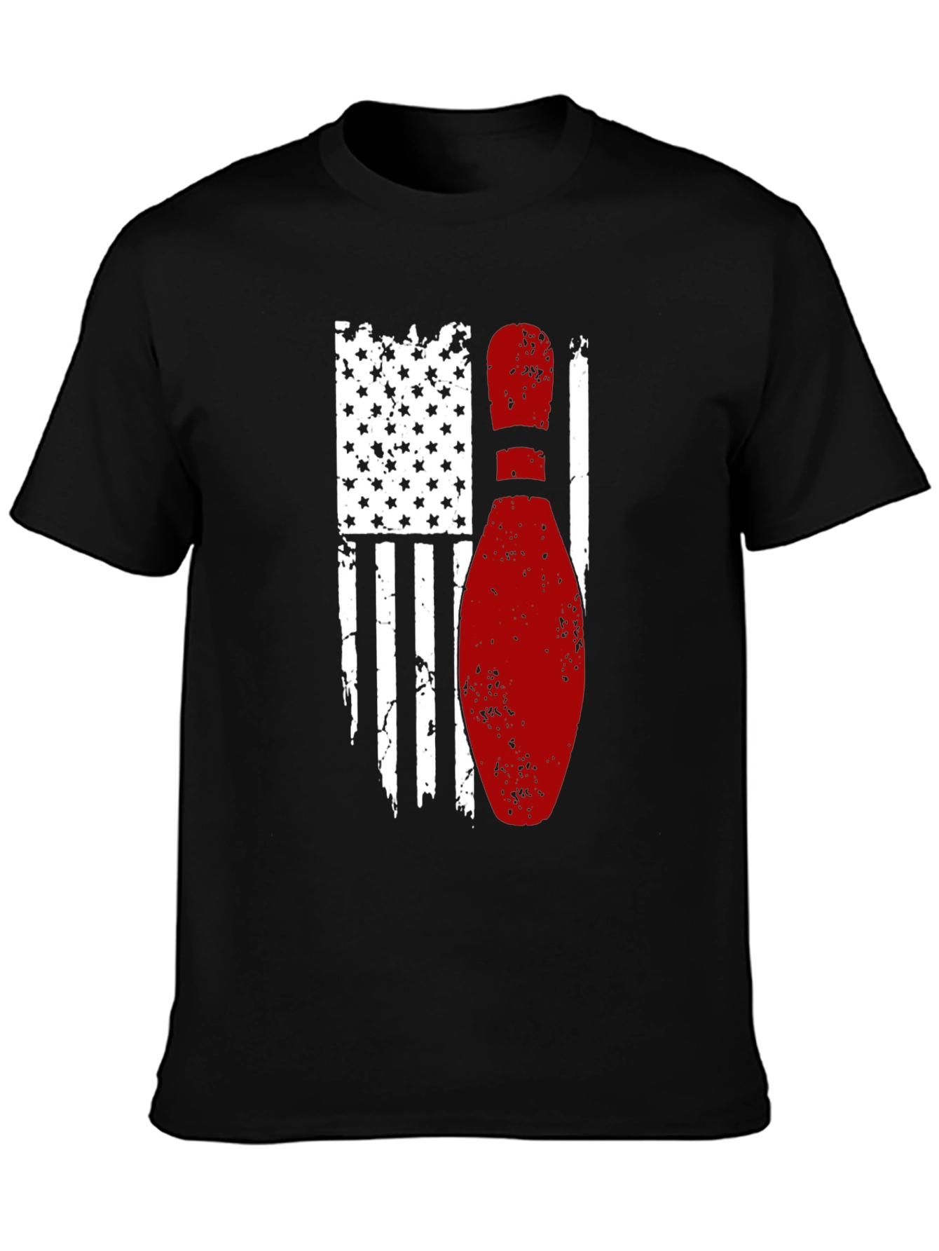 Bowling American Flag Graphic T-Shirt