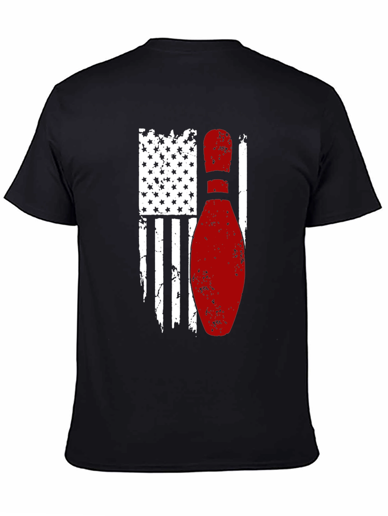 Bowling American Flag Graphic T-Shirt