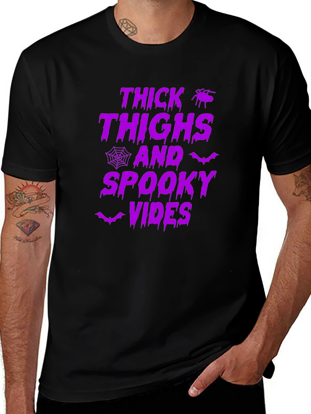 Thick Thighs & Spooky Vibes Halloween Tee