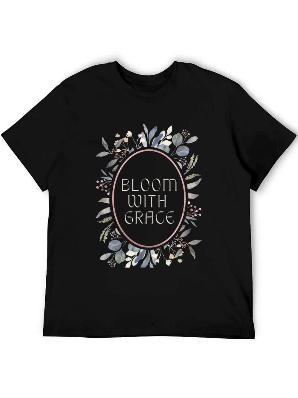 Bloom With Grace Graphic Tee - Stylish Black T-Shirt