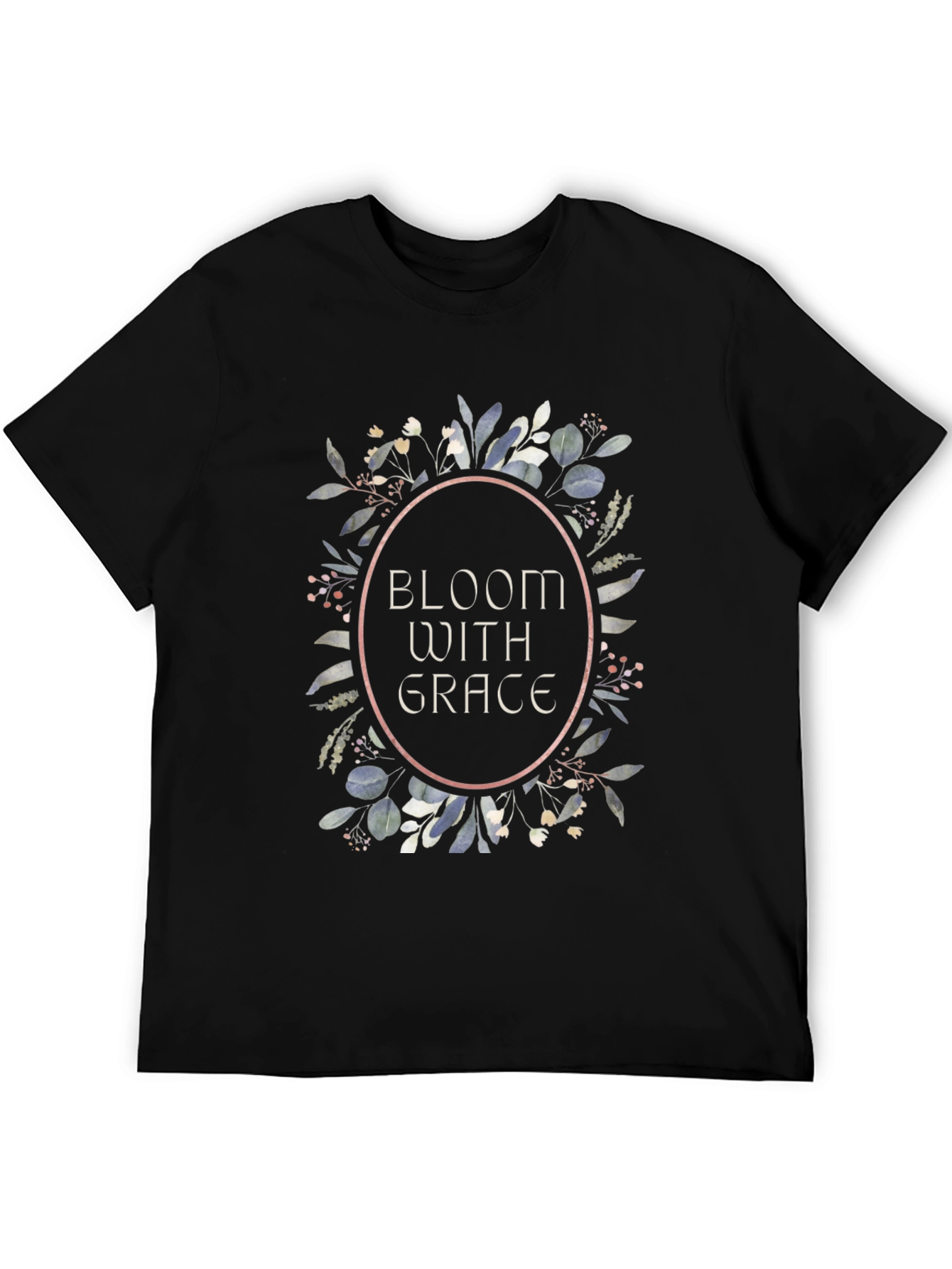 Bloom With Grace Graphic Tee - Stylish Black T-Shirt