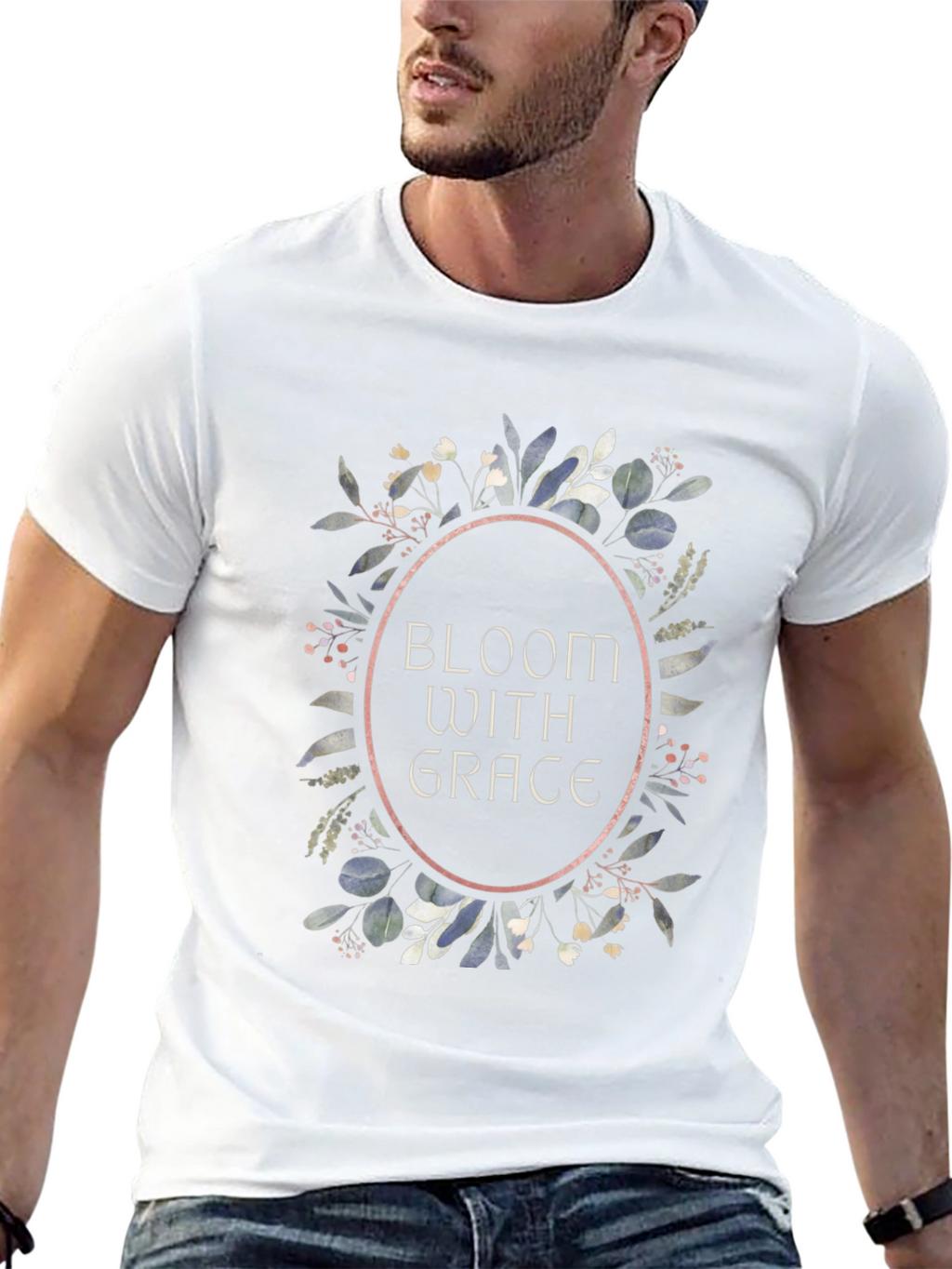 Bloom With Grace Graphic Tee - Stylish Black T-Shirt
