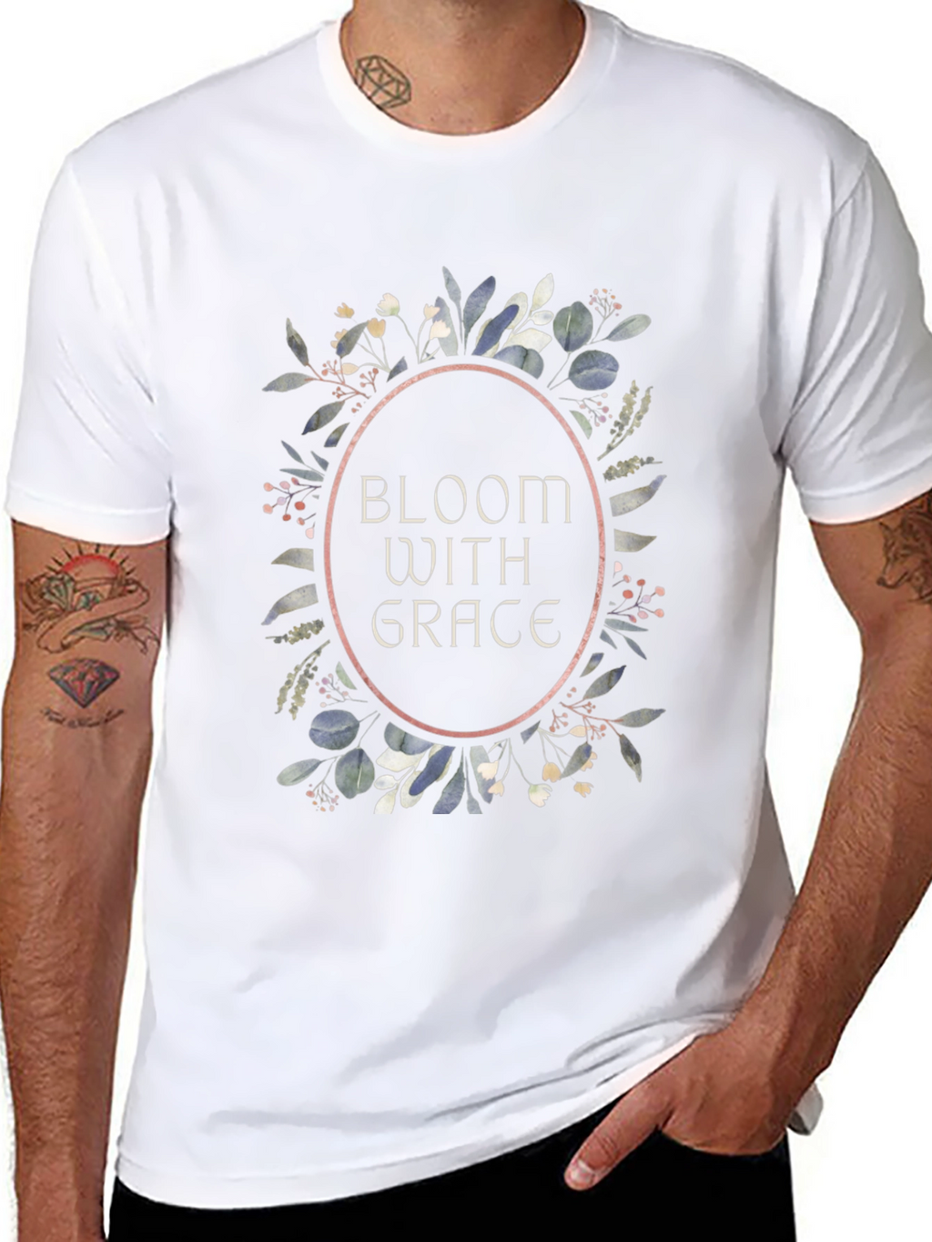 Bloom With Grace Graphic Tee - Stylish Black T-Shirt