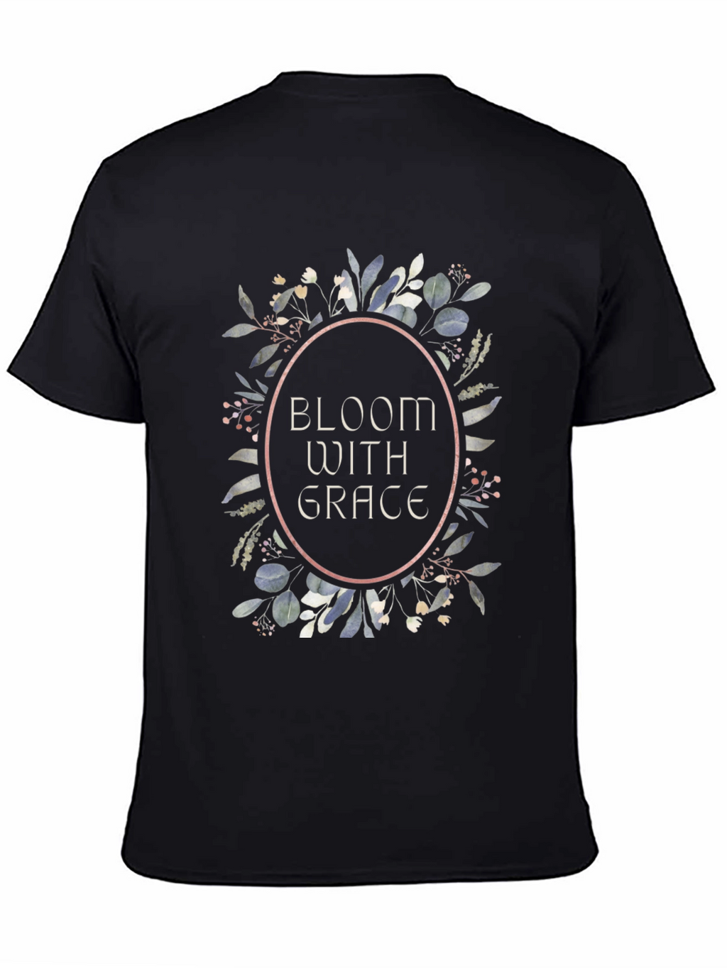 Bloom With Grace Graphic Tee - Stylish Black T-Shirt