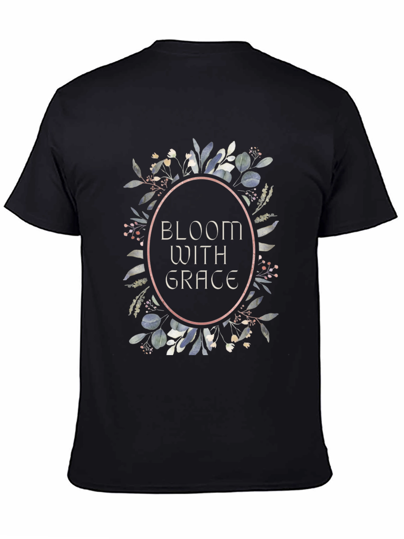 Bloom With Grace Graphic Tee - Stylish Black T-Shirt