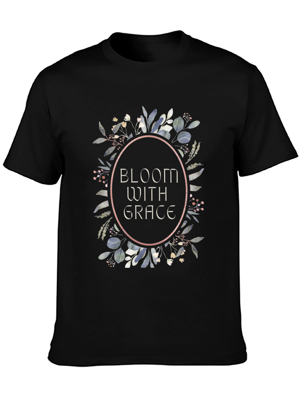 Bloom With Grace Graphic Tee - Stylish Black T-Shirt