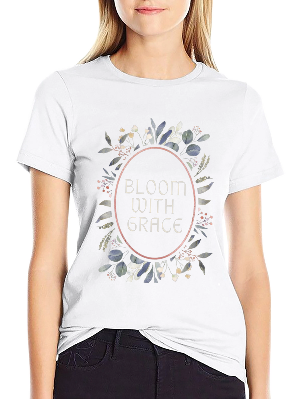 Bloom With Grace Graphic Tee - Stylish Black T-Shirt