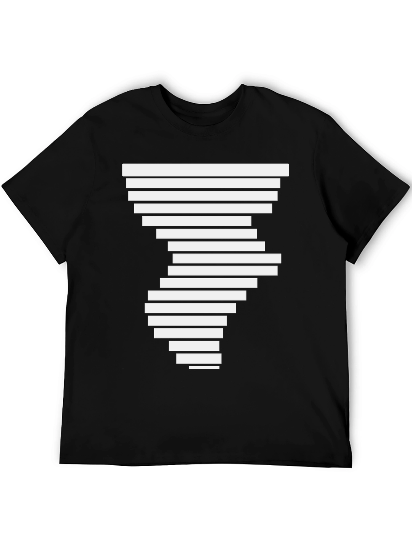 Abstract Geometric Pattern Black T-Shirt for Men