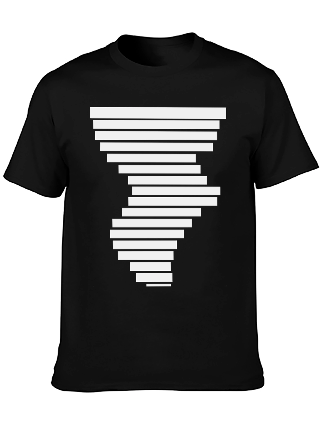 Abstract Geometric Pattern Black T-Shirt for Men