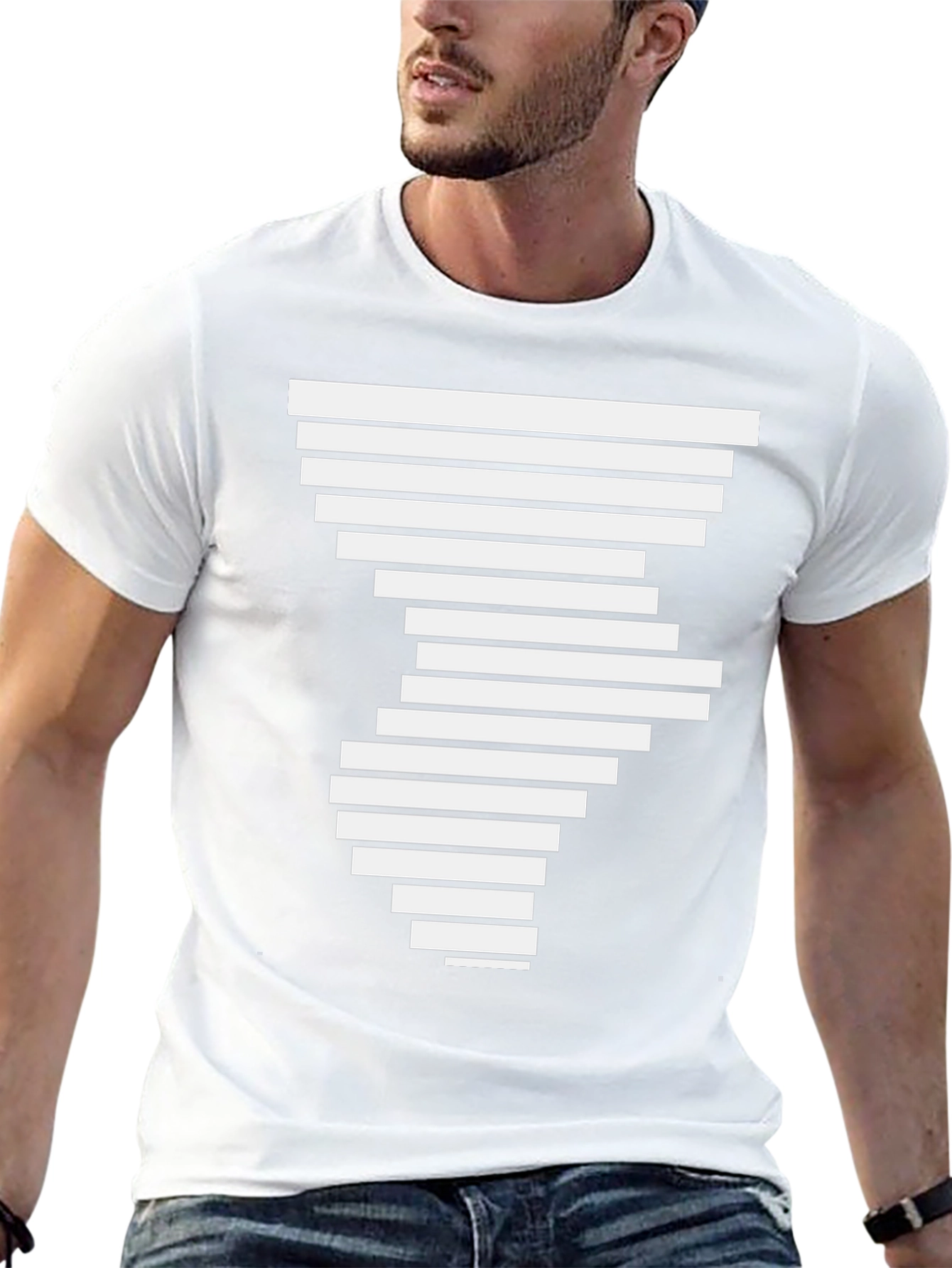 Abstract Geometric Pattern Black T-Shirt for Men