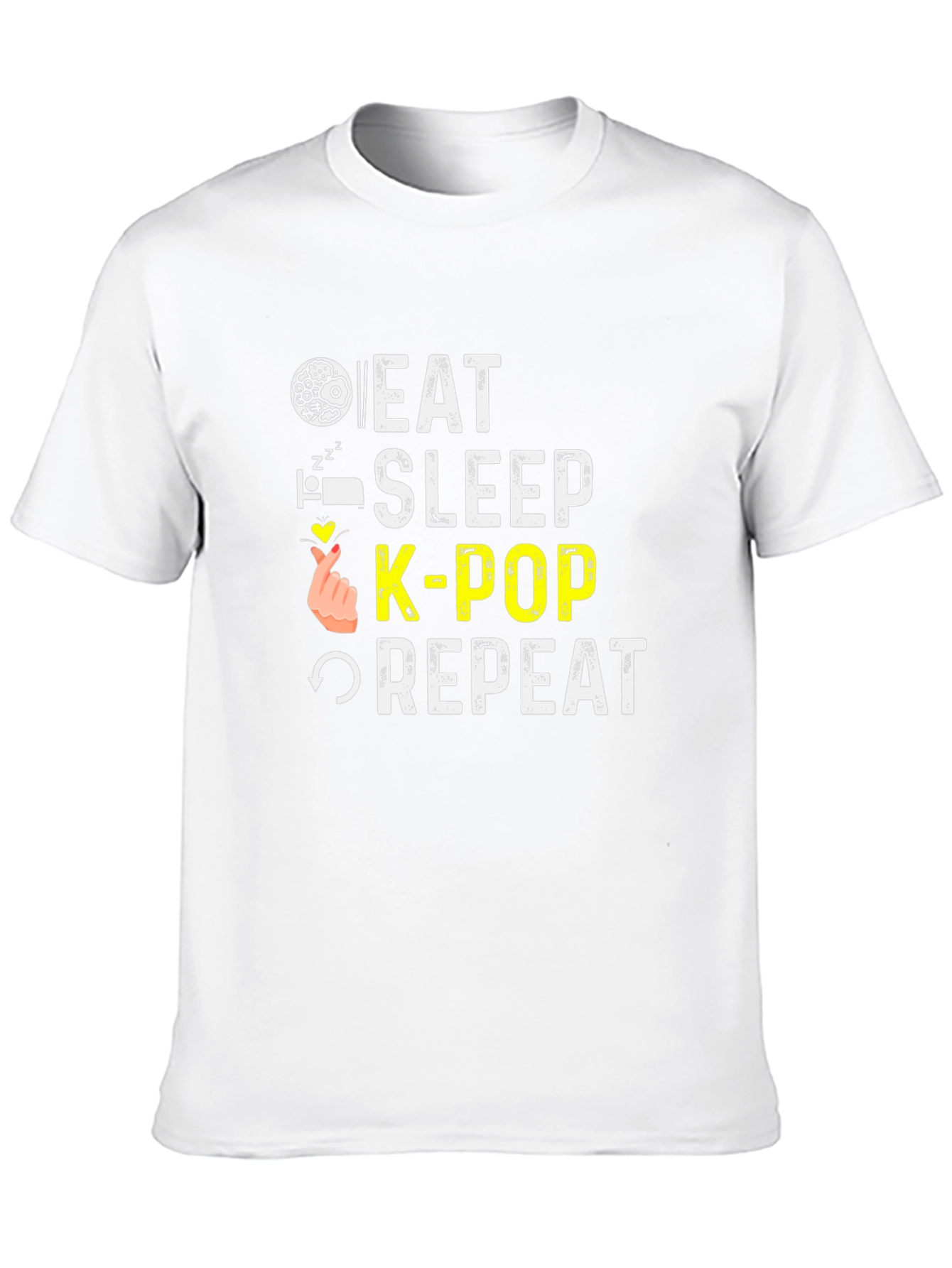 Eat Sleep K-Pop Repeat Black T-Shirt
