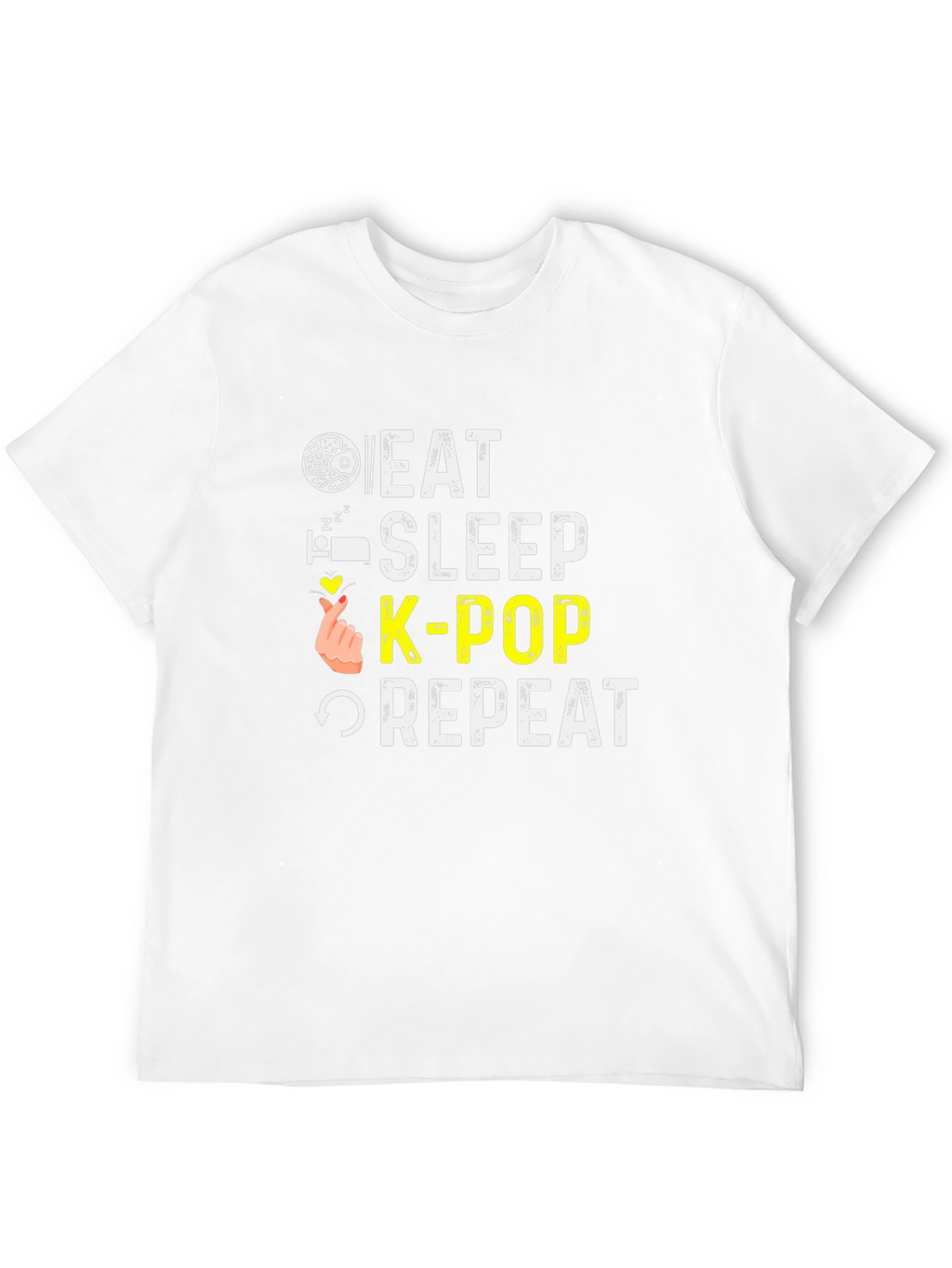 Eat Sleep K-Pop Repeat Black T-Shirt