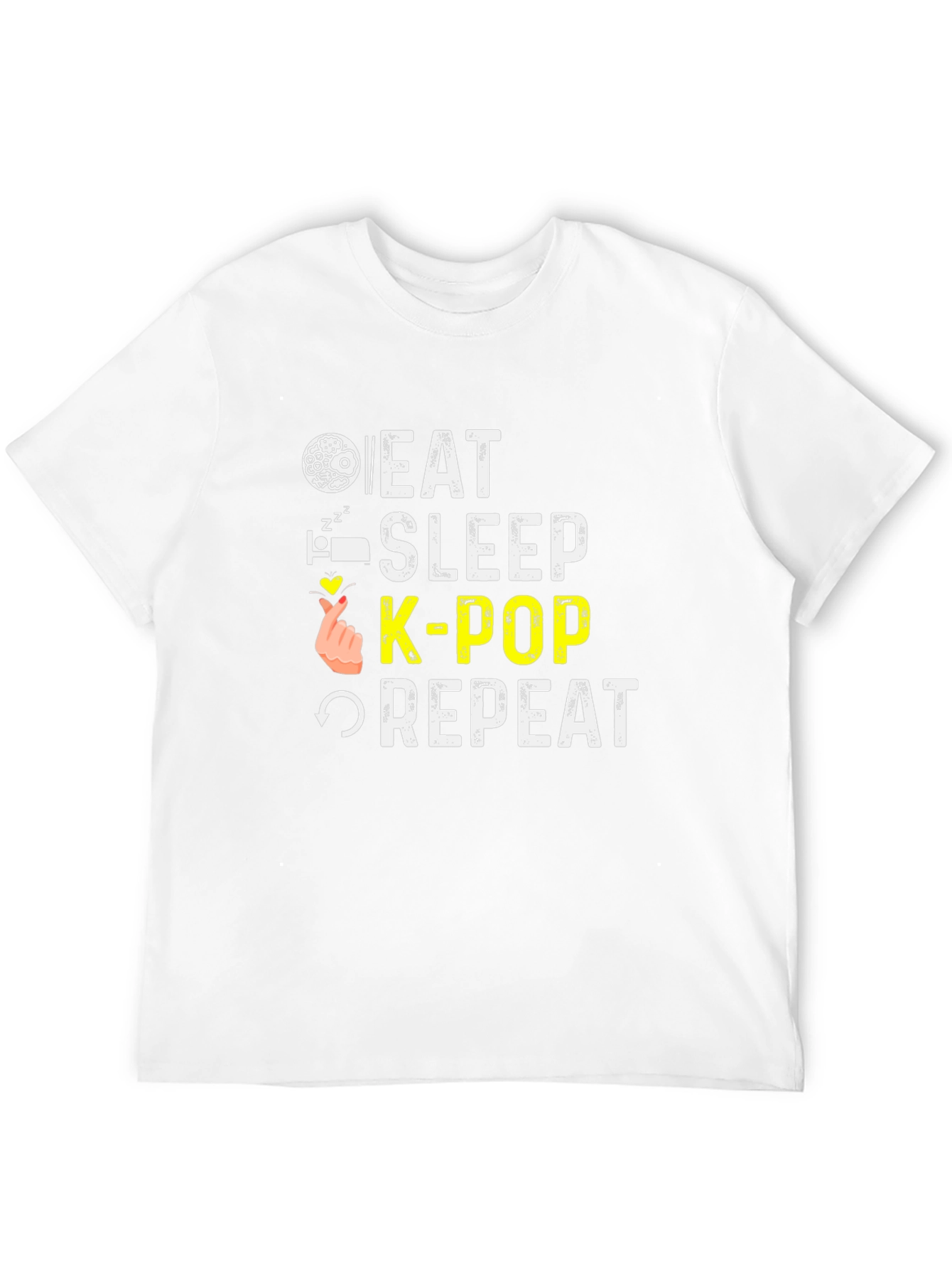 Eat Sleep K-Pop Repeat Black T-Shirt