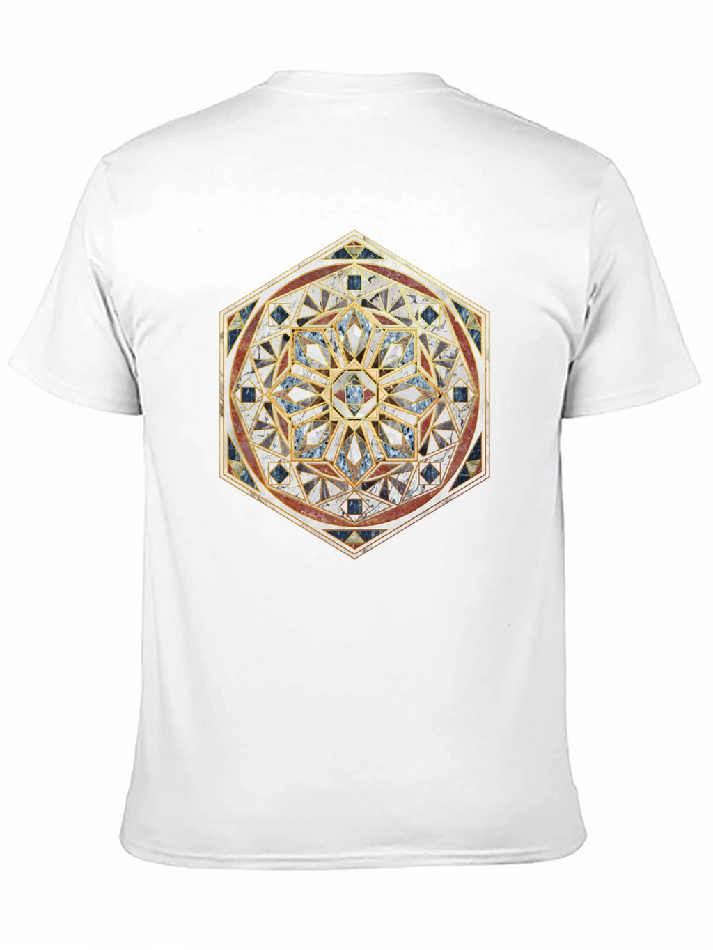 Geometric Mosaic Print Black T-Shirt