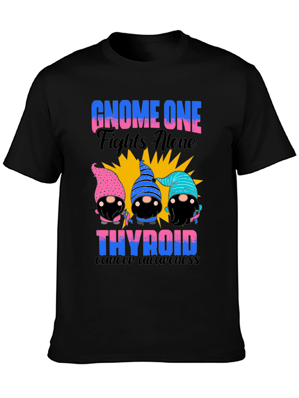 Gnome One Fights Alone Thyroid Cancer Awareness T-Shirt