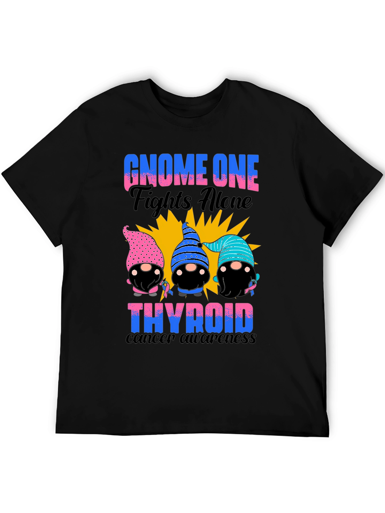 Gnome One Fights Alone Thyroid Cancer Awareness T-Shirt