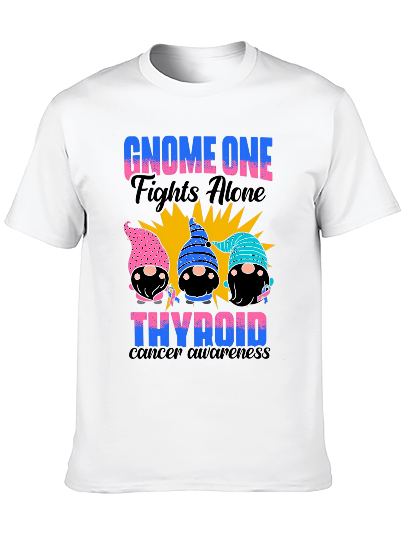 Gnome One Fights Alone Thyroid Cancer Awareness T-Shirt