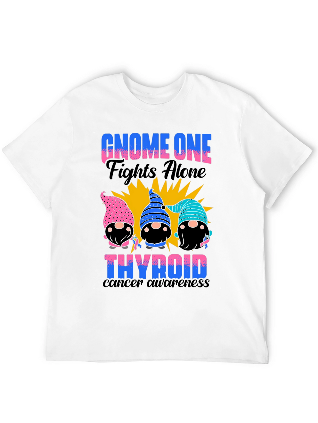 Gnome One Fights Alone Thyroid Cancer Awareness T-Shirt