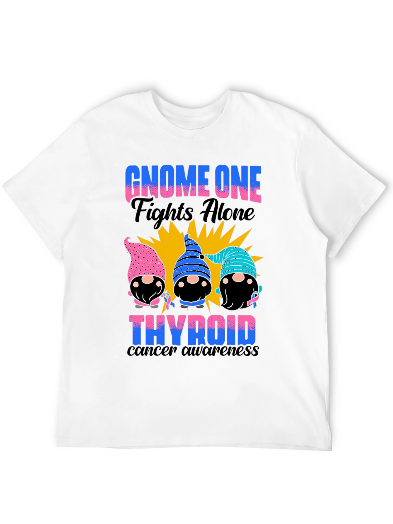 Gnome One Fights Alone Thyroid Cancer Awareness T-Shirt